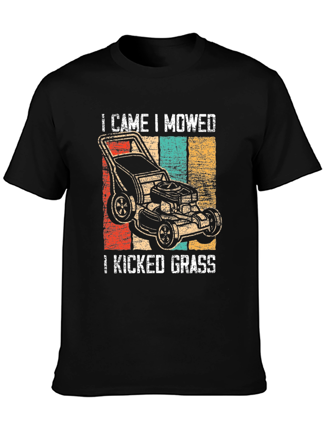 Black I Came I Mowed I Kicked Grass T-Shirt view 3