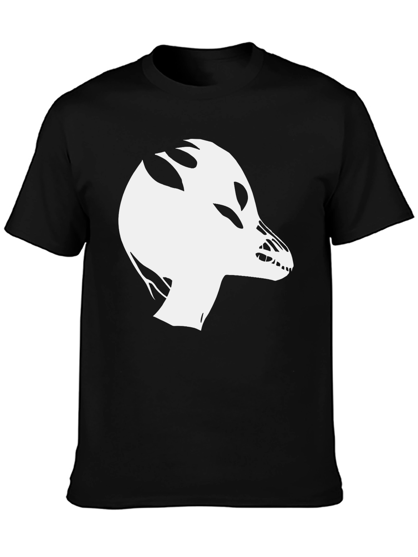Black Abstract Creature Graphic Tee - Black view 3