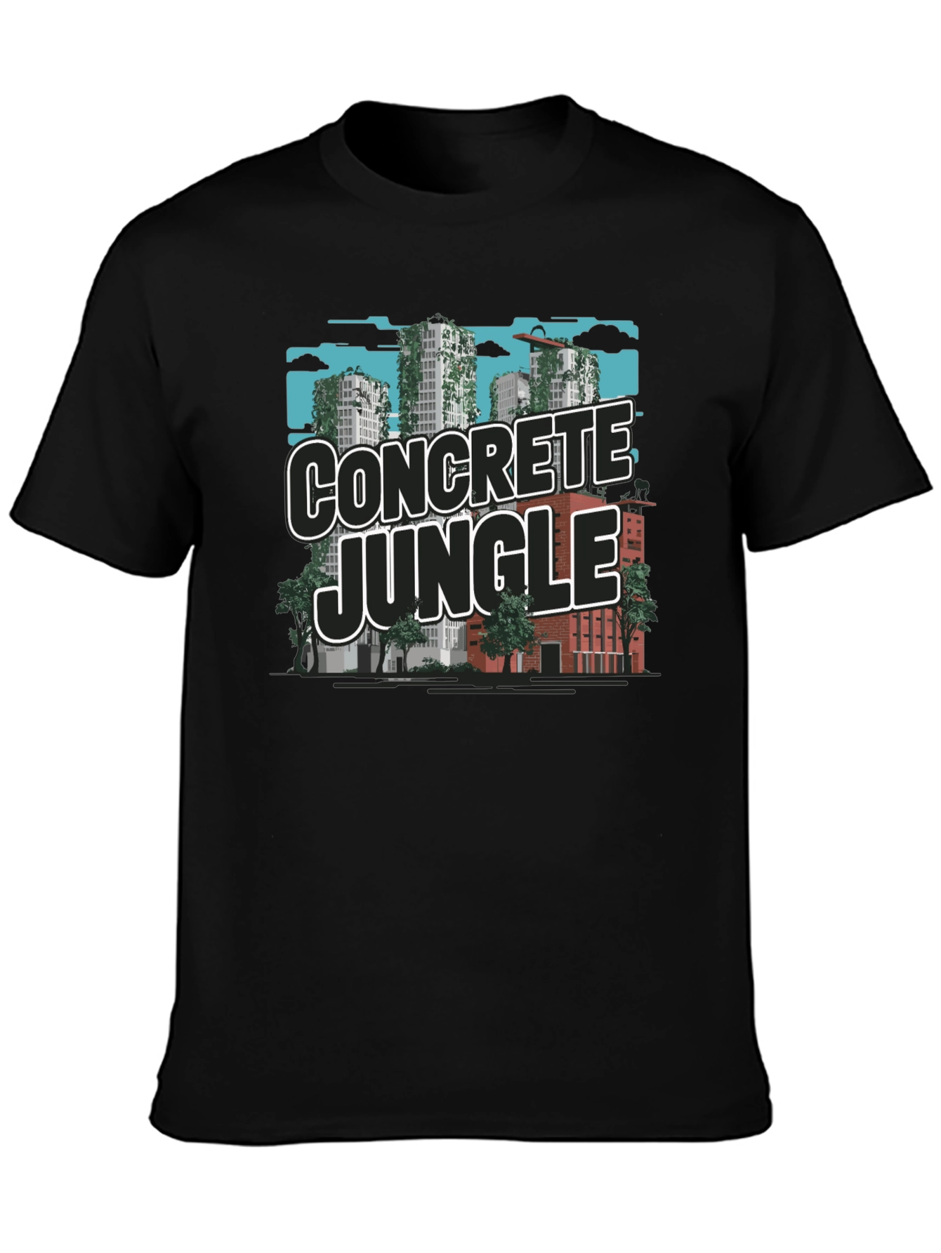 Black Concrete Jungle Graphic Tee - Urban Style view 3