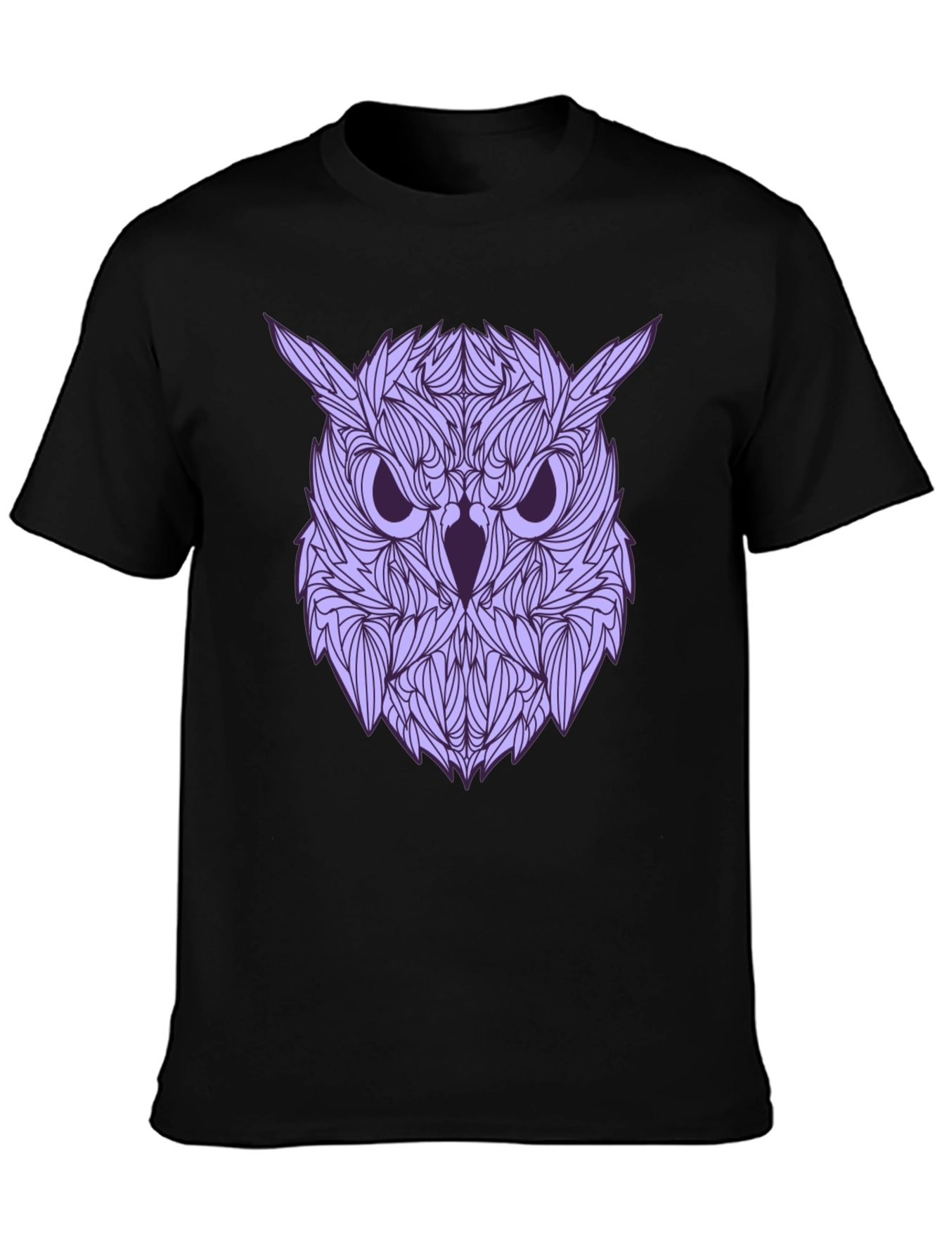 Black Owl Graphic Print Black T-Shirt view 3