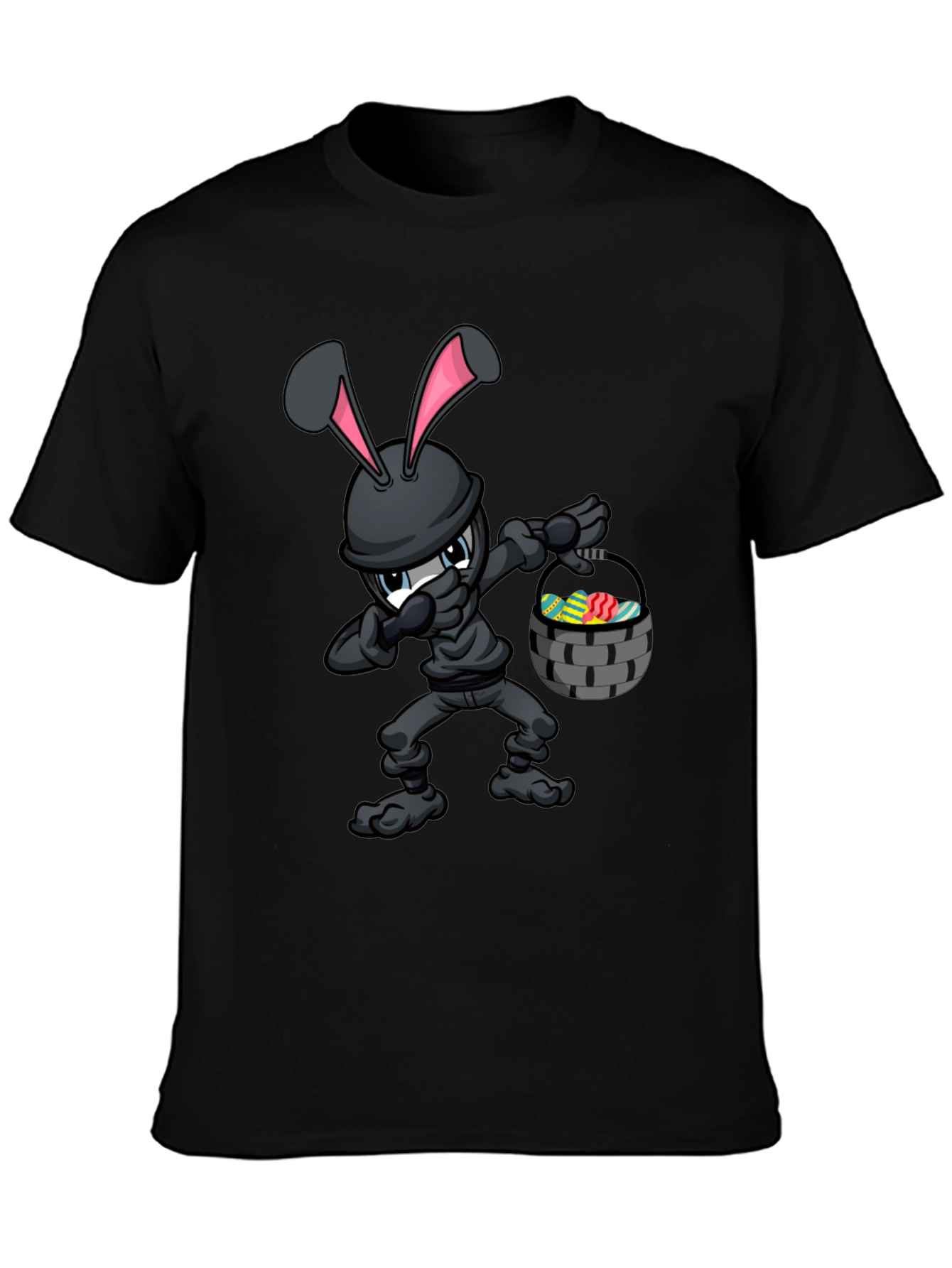 Black Ninja Easter Bunny T-Shirt view 3