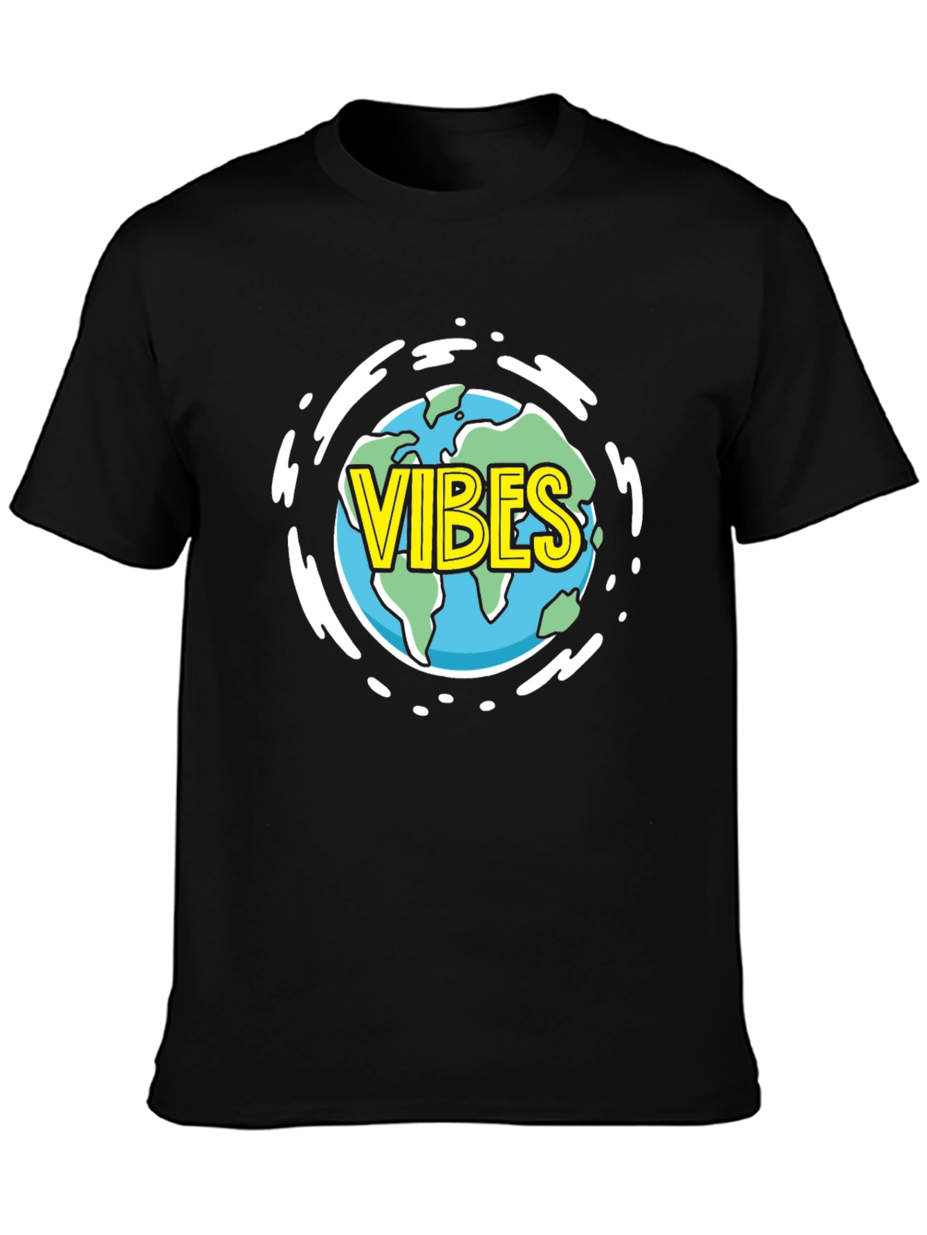 Black Vibes Earth Graphic T-Shirt - Black view 3