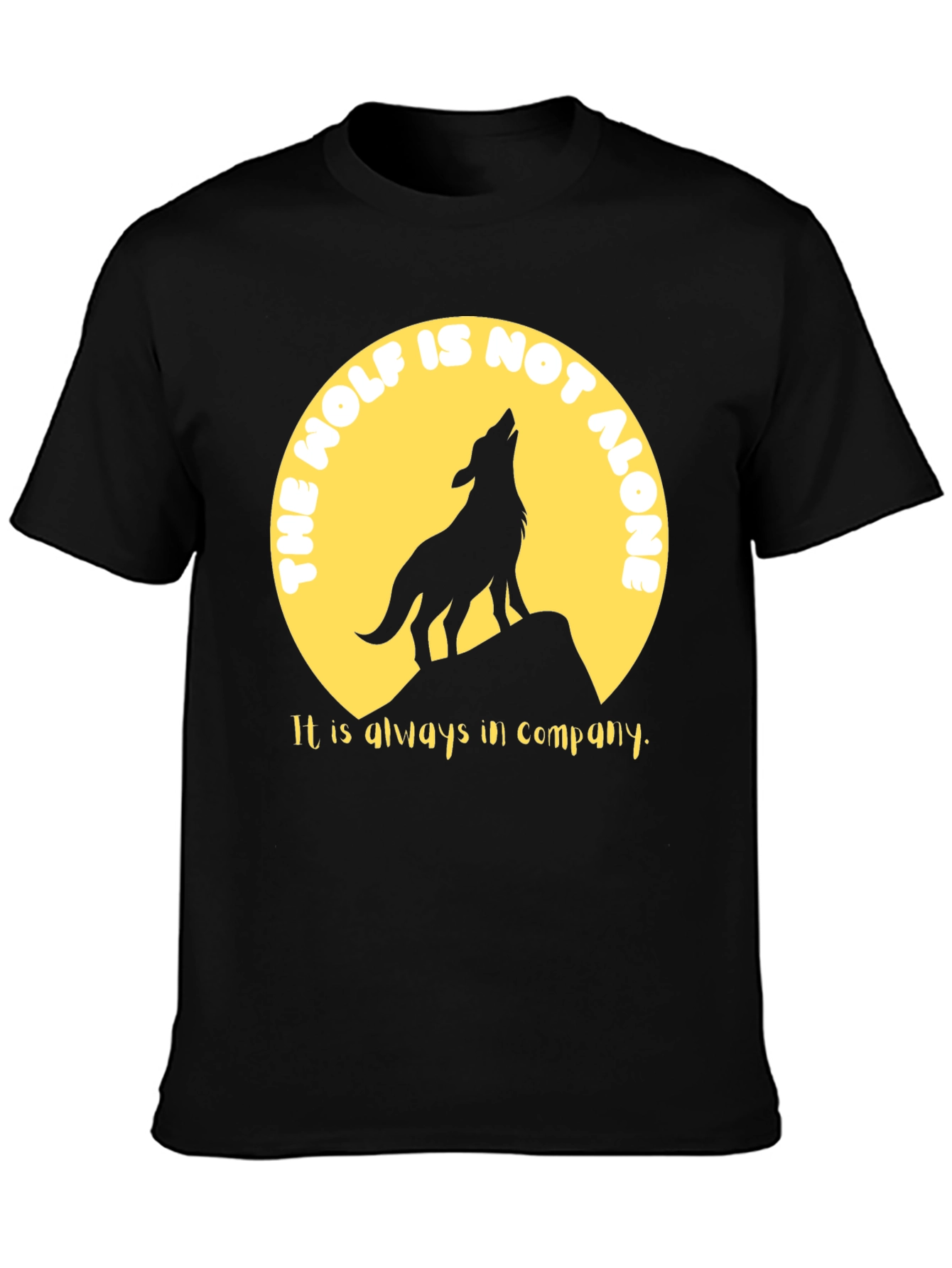 Black Wolf Pack T-Shirt - Lunar Design view 3