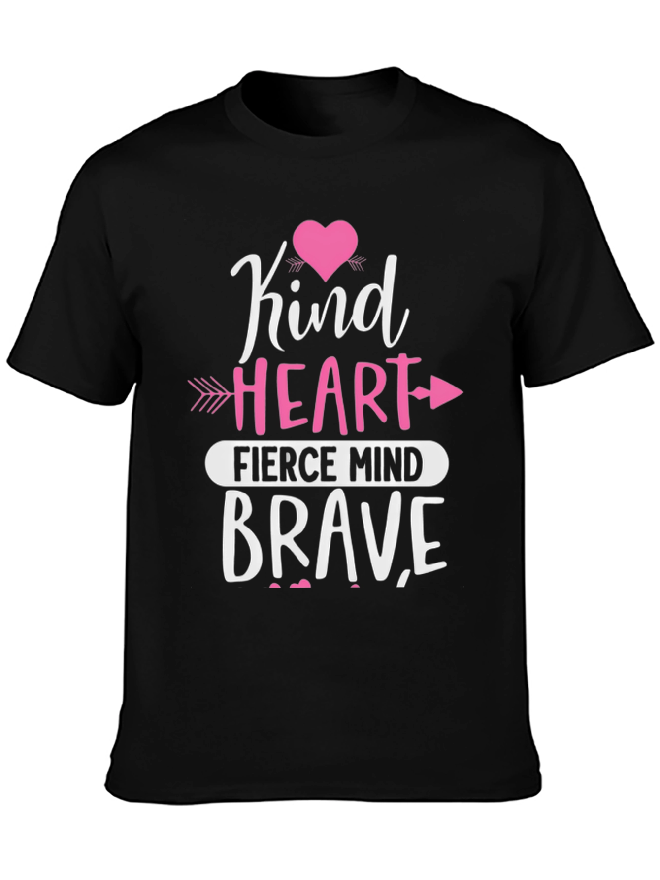 Black Kind Heart Fierce Mind Brave Graphic Tee view 3