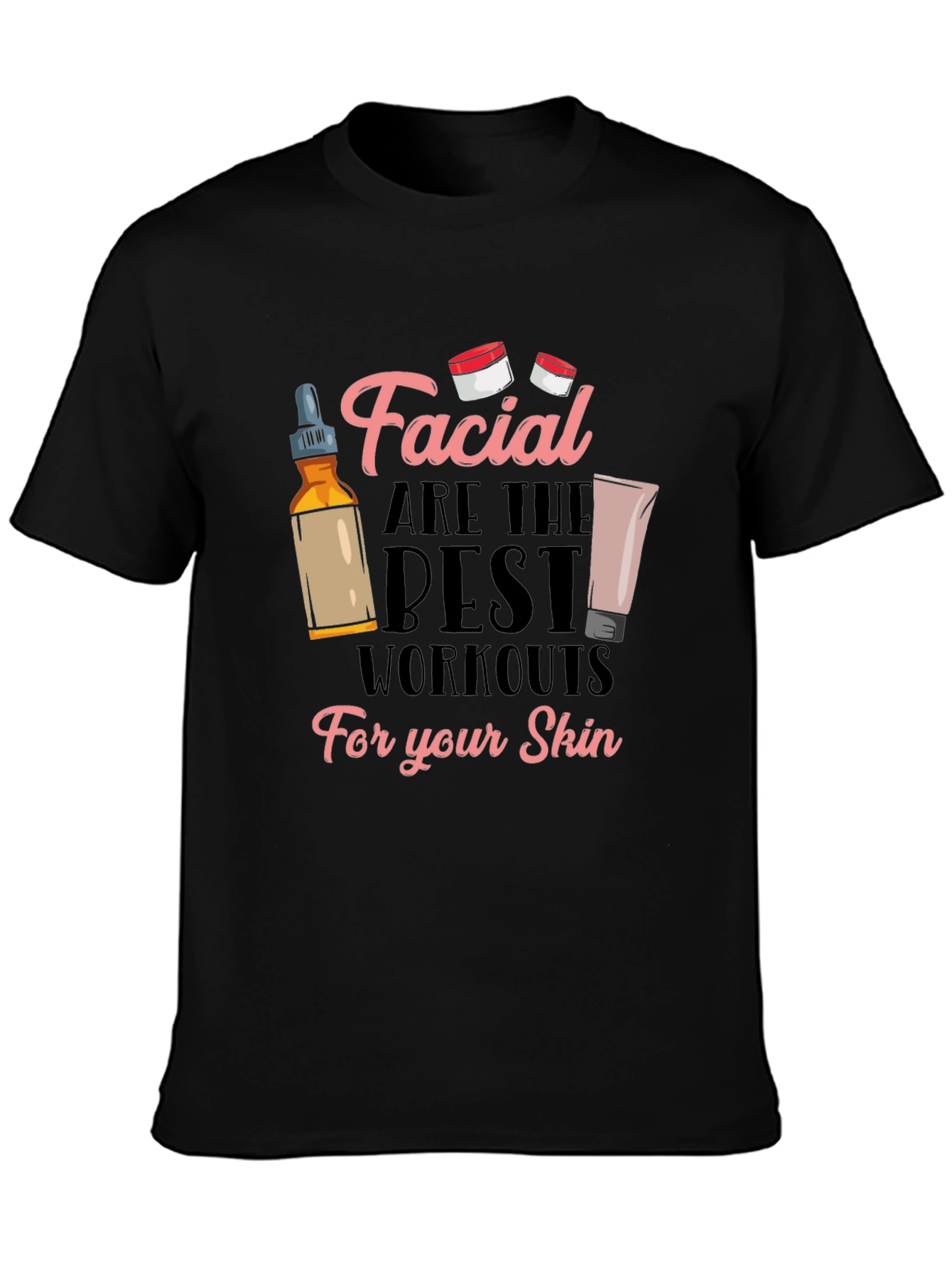 Black Facial Workout T-Shirt: Skin Care Tee view 3