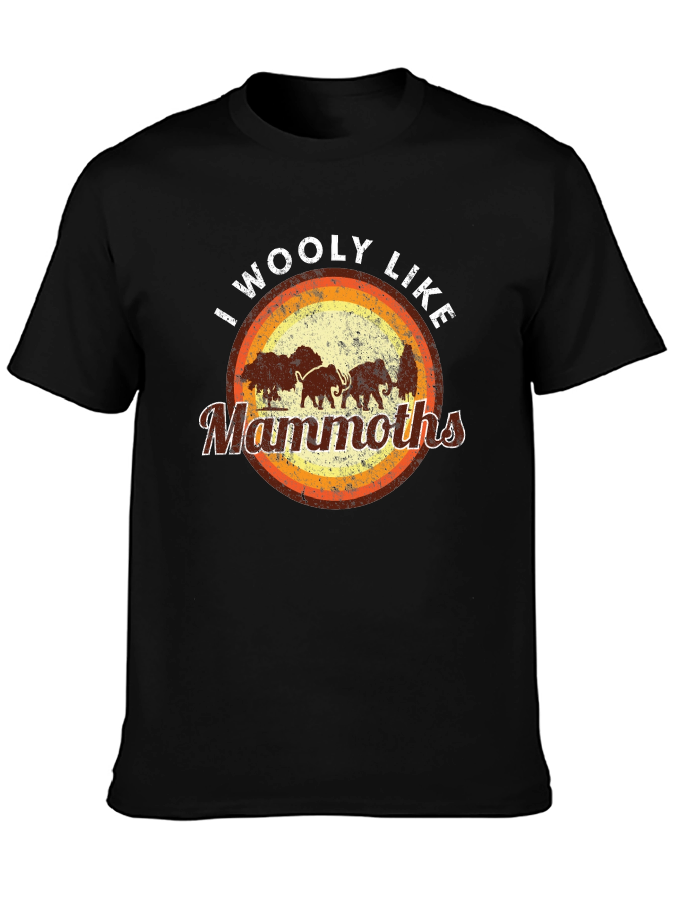 Black I Woolly Like Mammoths Black T-Shirt view 3