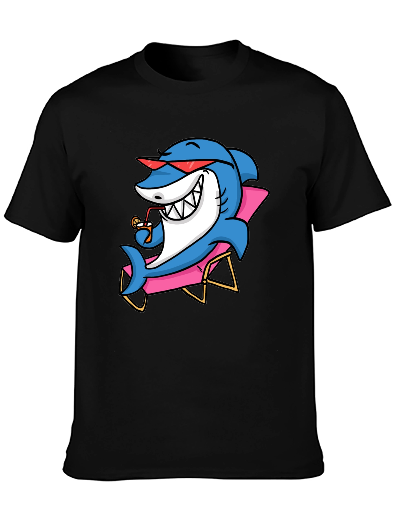 Black Cool Shark T-Shirt - Vacation Vibes view 3