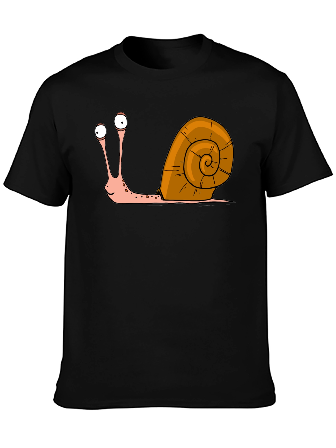Black Funny Snail Graphic T-Shirt - Quirky Casual Tee view 3
