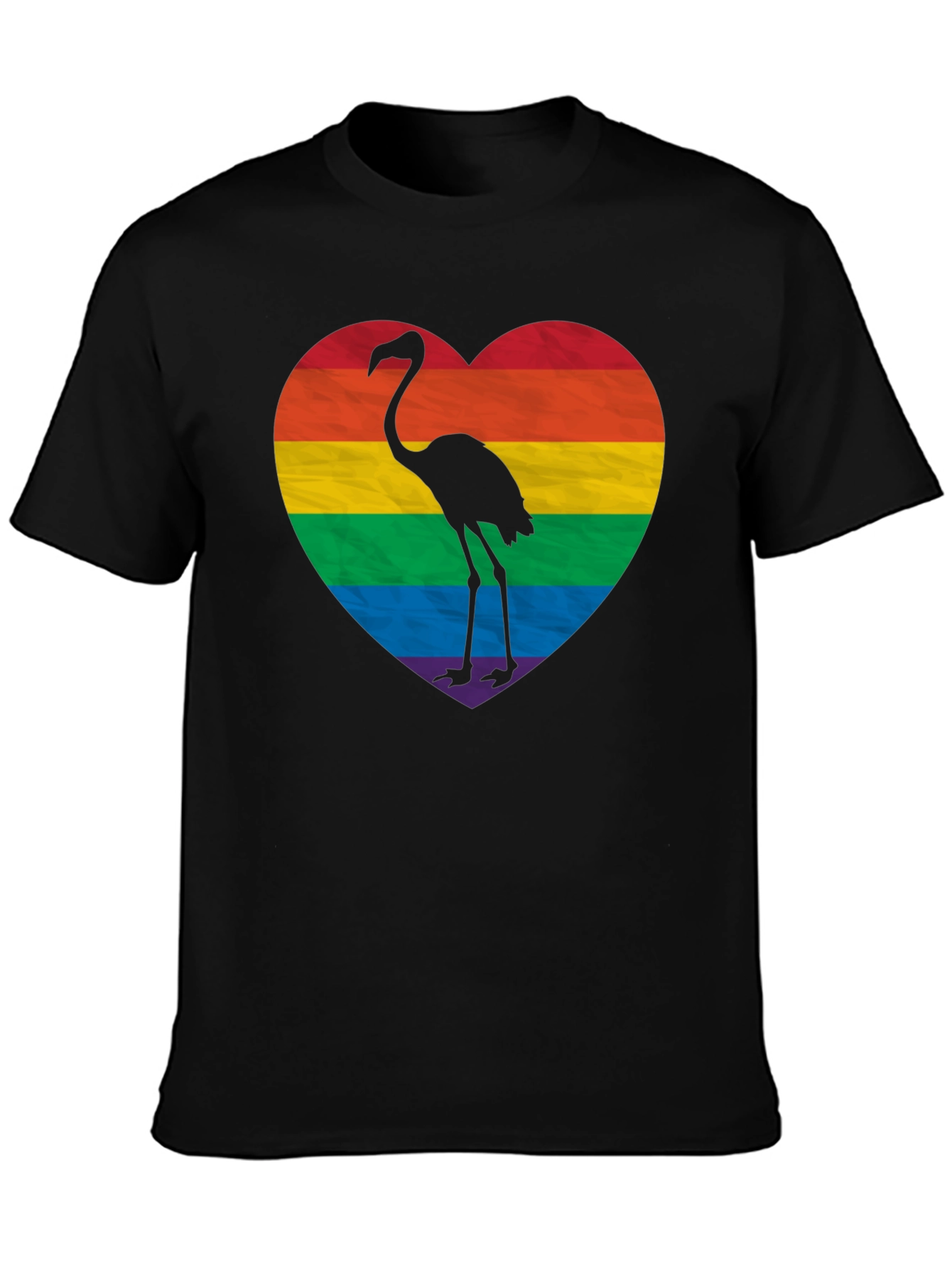 Black Pride Flamingo Heart T-Shirt - Black LGBTQ+ Tee view 3