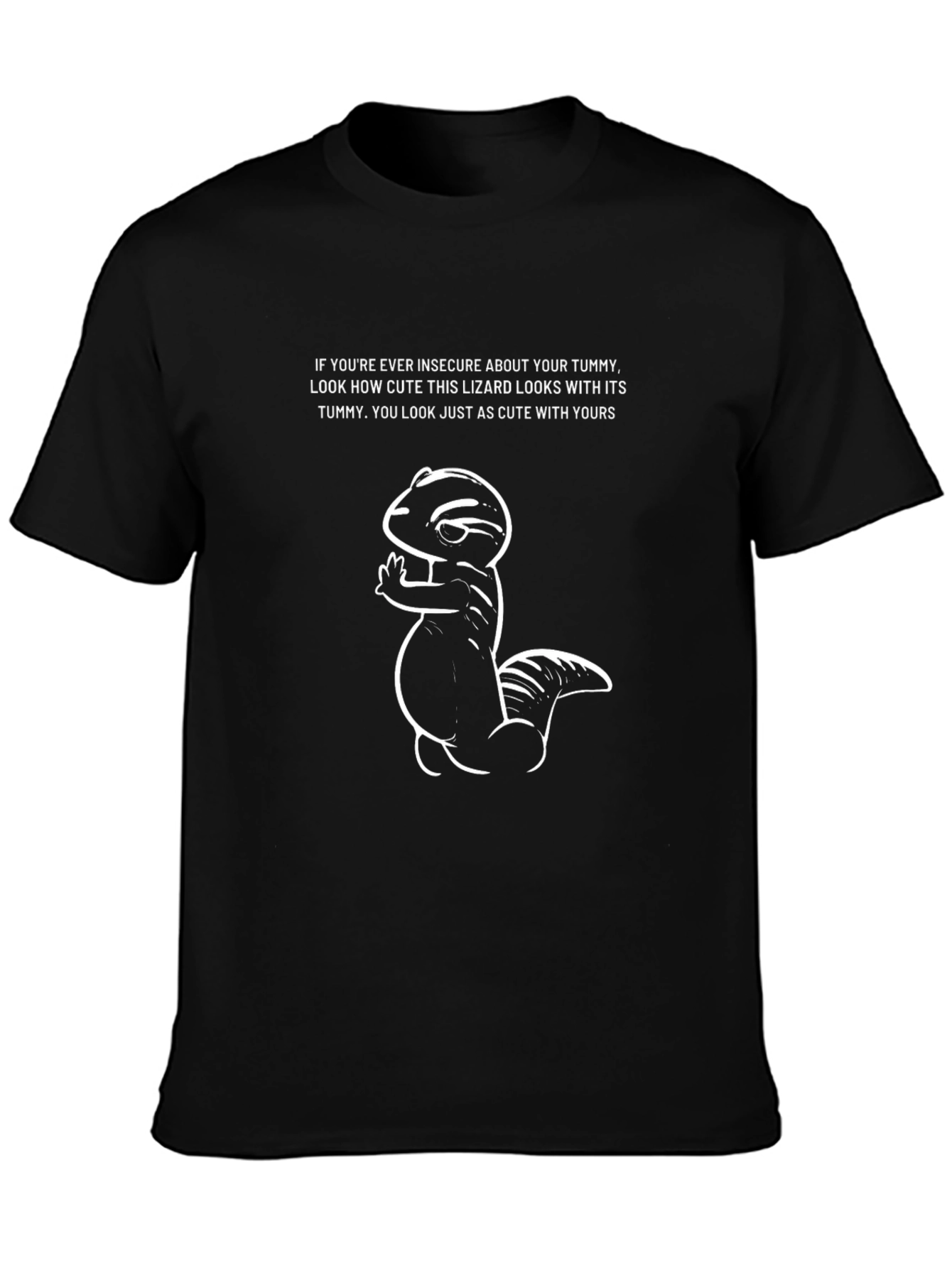 Black Cute Lizard T-Shirt - Embrace Your Tummy! view 3
