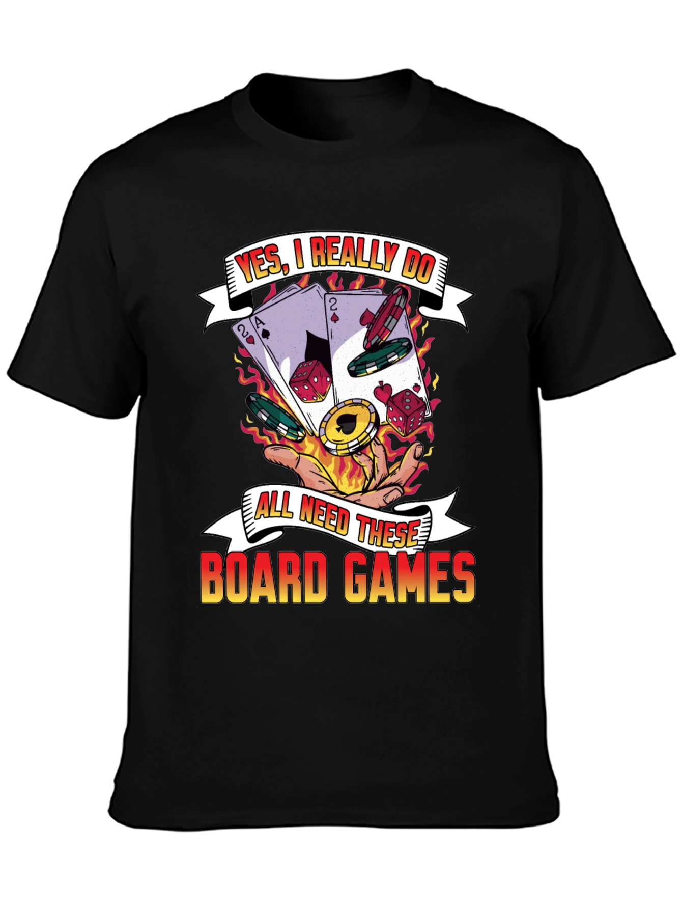 Black Board Game Lover T-Shirt - Yes, I Really Do Need These view 3