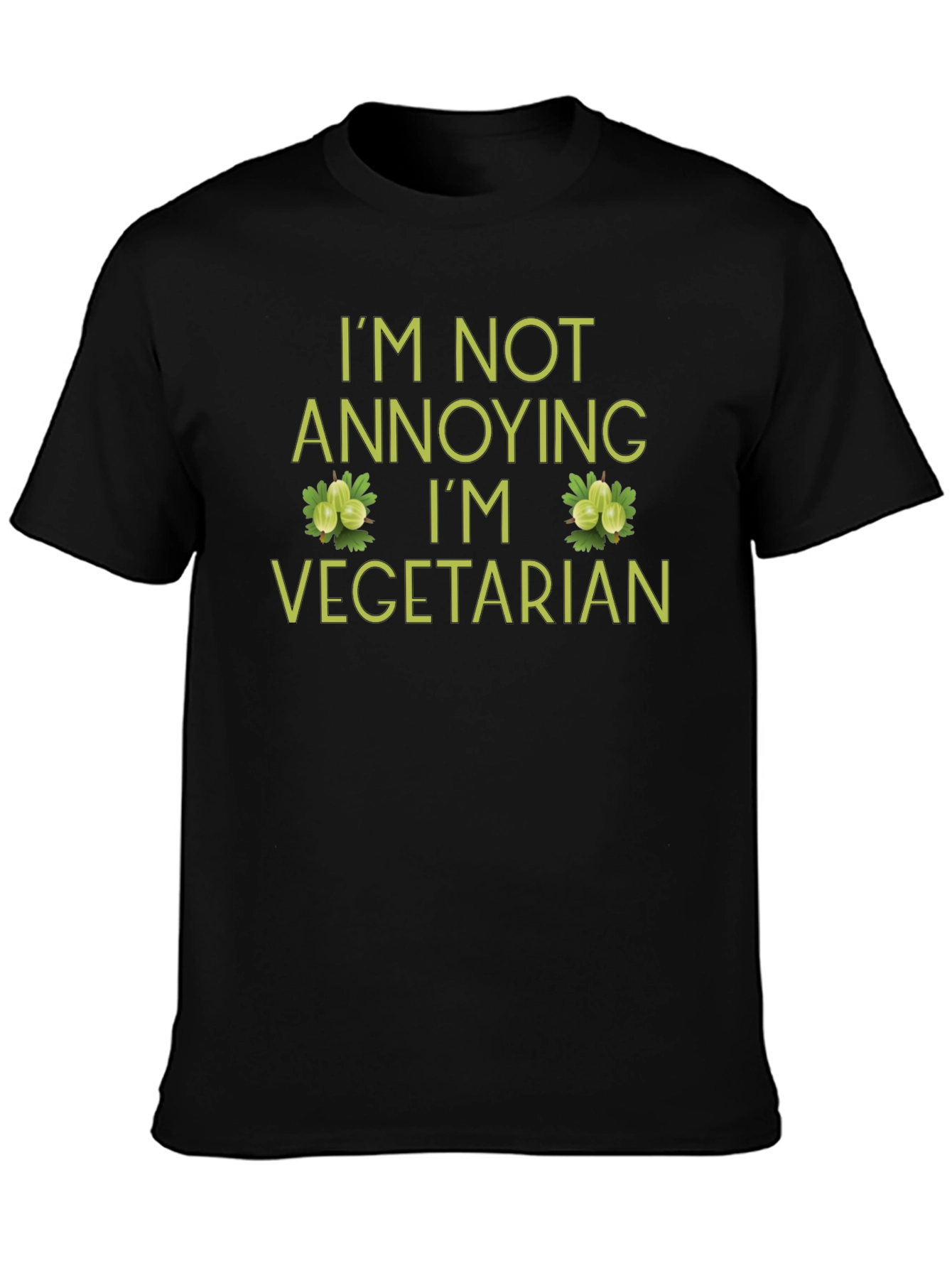Black Vegetarian Humor T-Shirt - I'm Not Annoying view 3