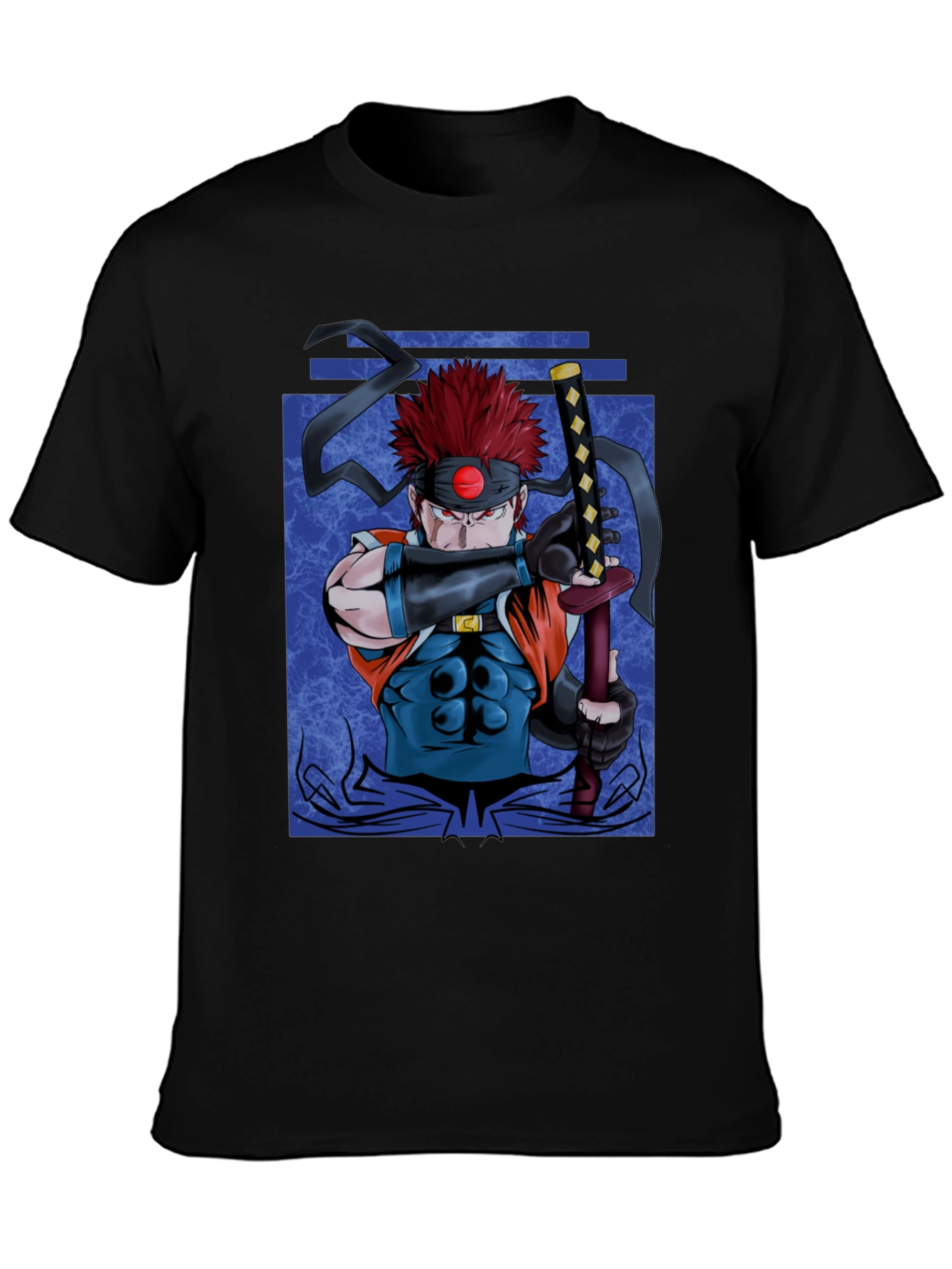 Black Samurai Warrior Graphic Black T-Shirt view 3