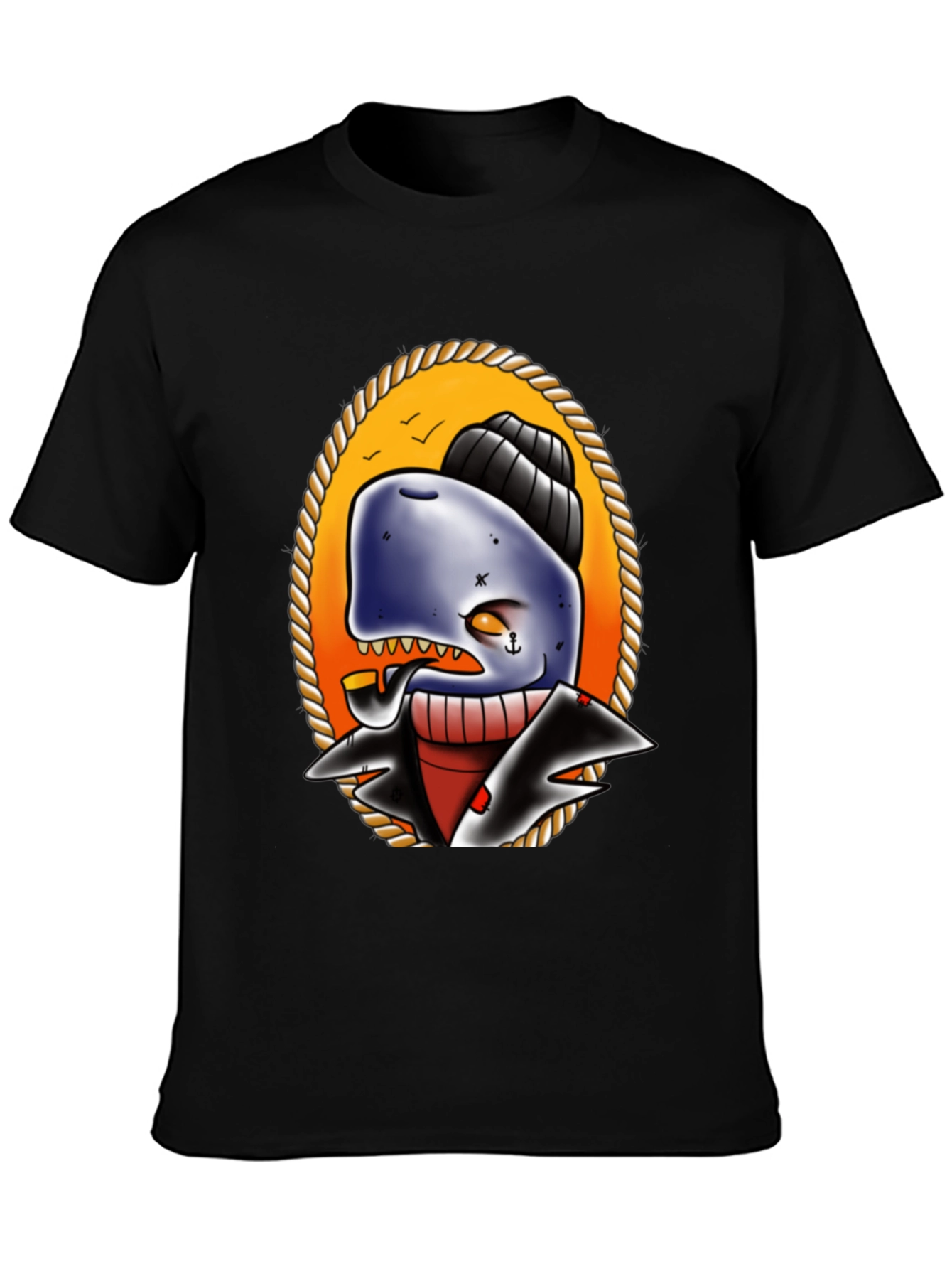 Black Whale Captain Graphic T-Shirt view 3