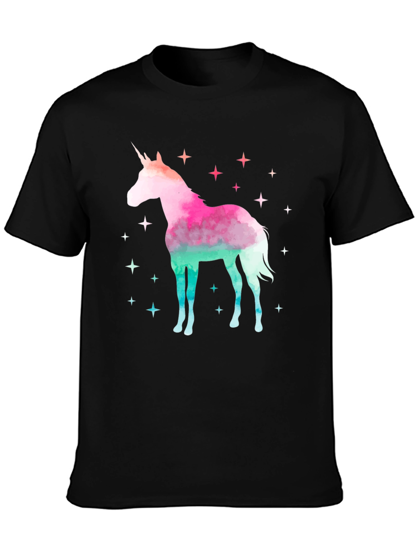 Black Unicorn Starry Night Graphic Tee - Cotton Blend view 3