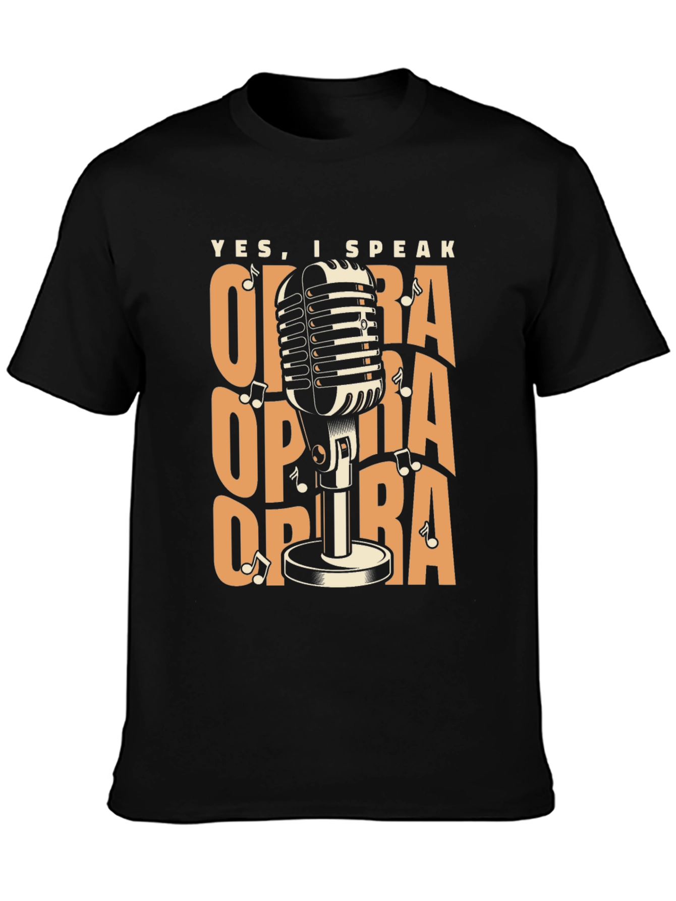 Black Yes, I Speak Opera - Music Lover T-Shirt view 3