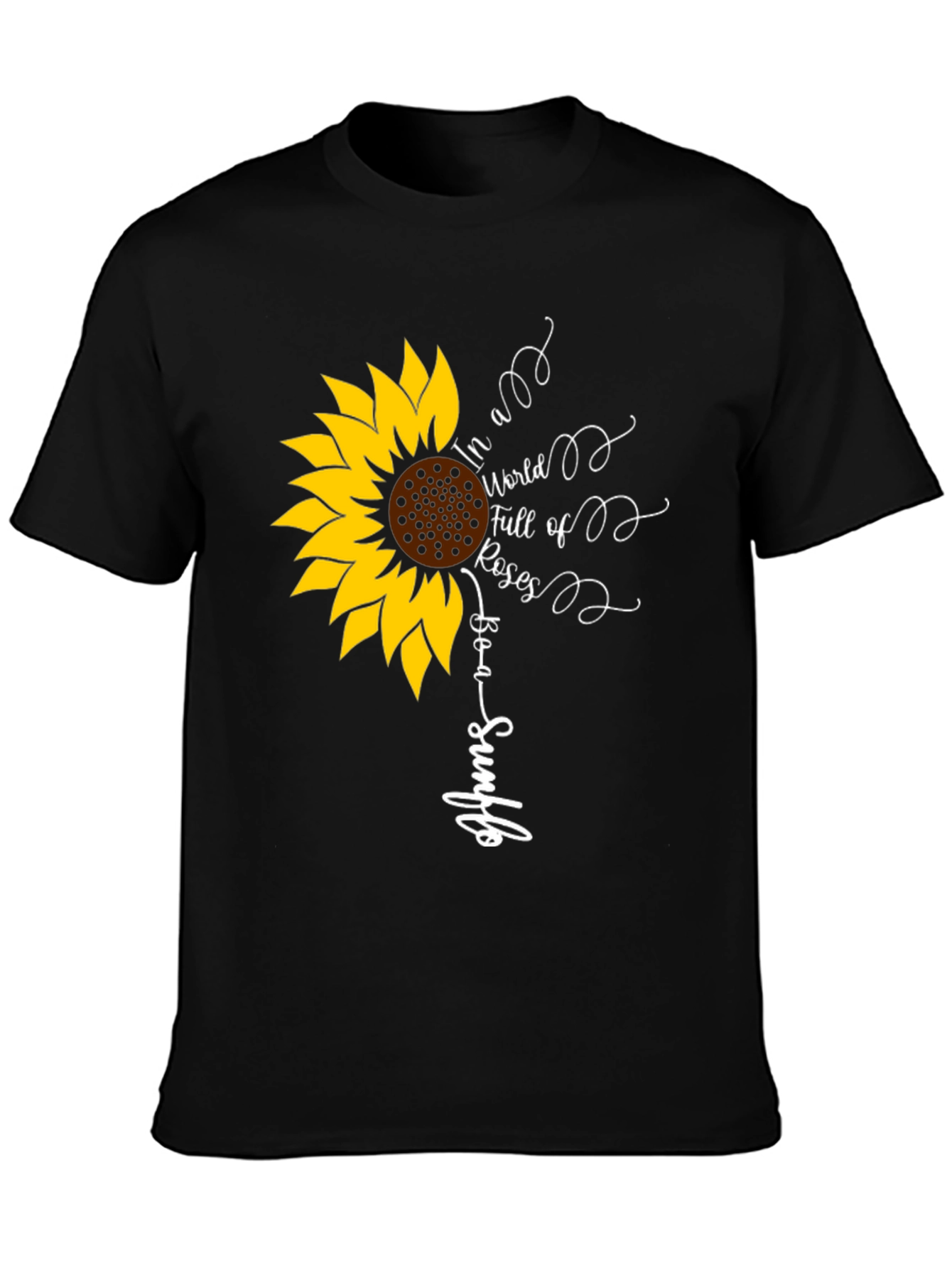 Black Sunflower Graphic Tee - Be a Sunflower view 3