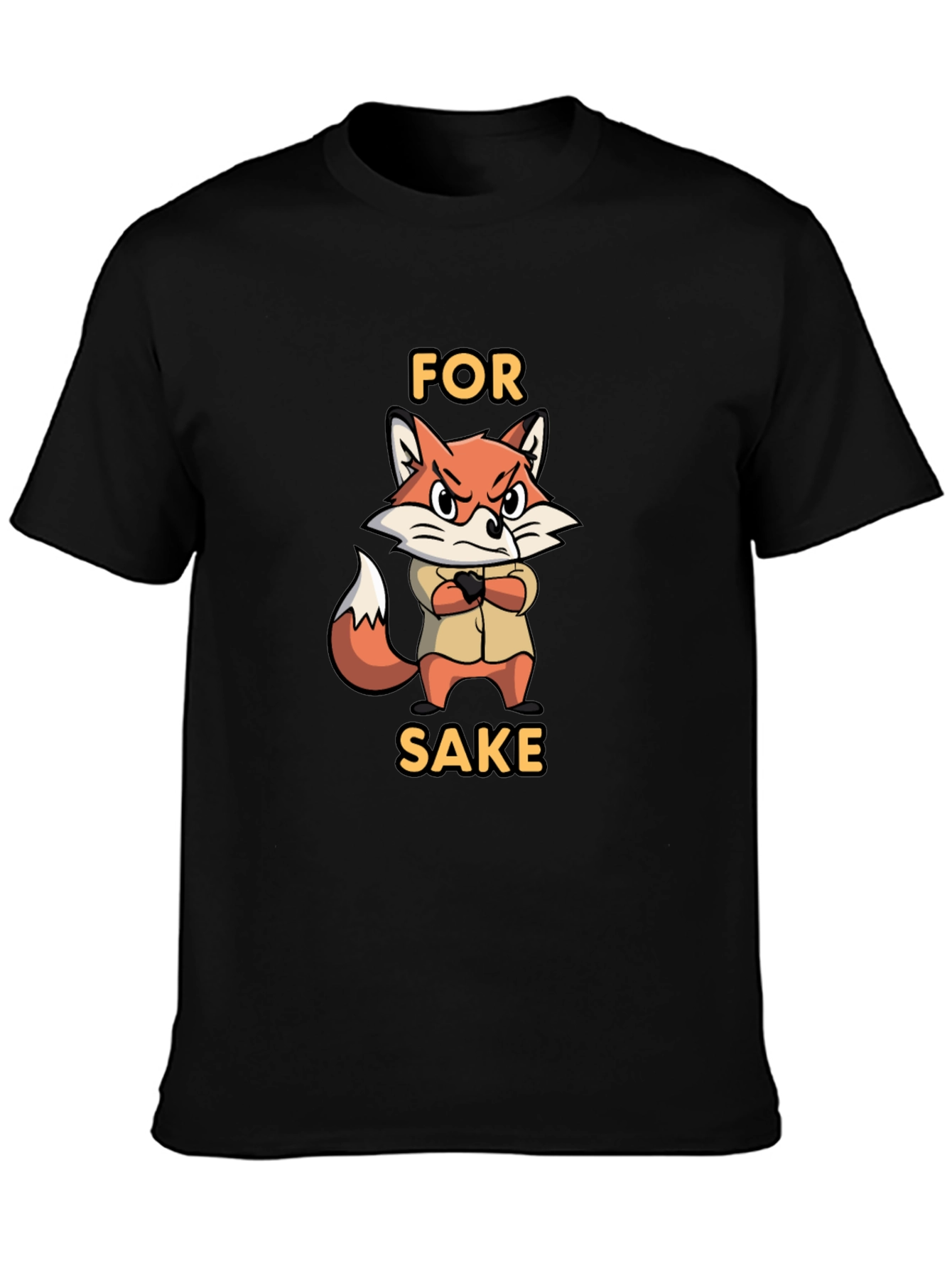 Black For Fox Sake Funny Graphic T-Shirt view 3