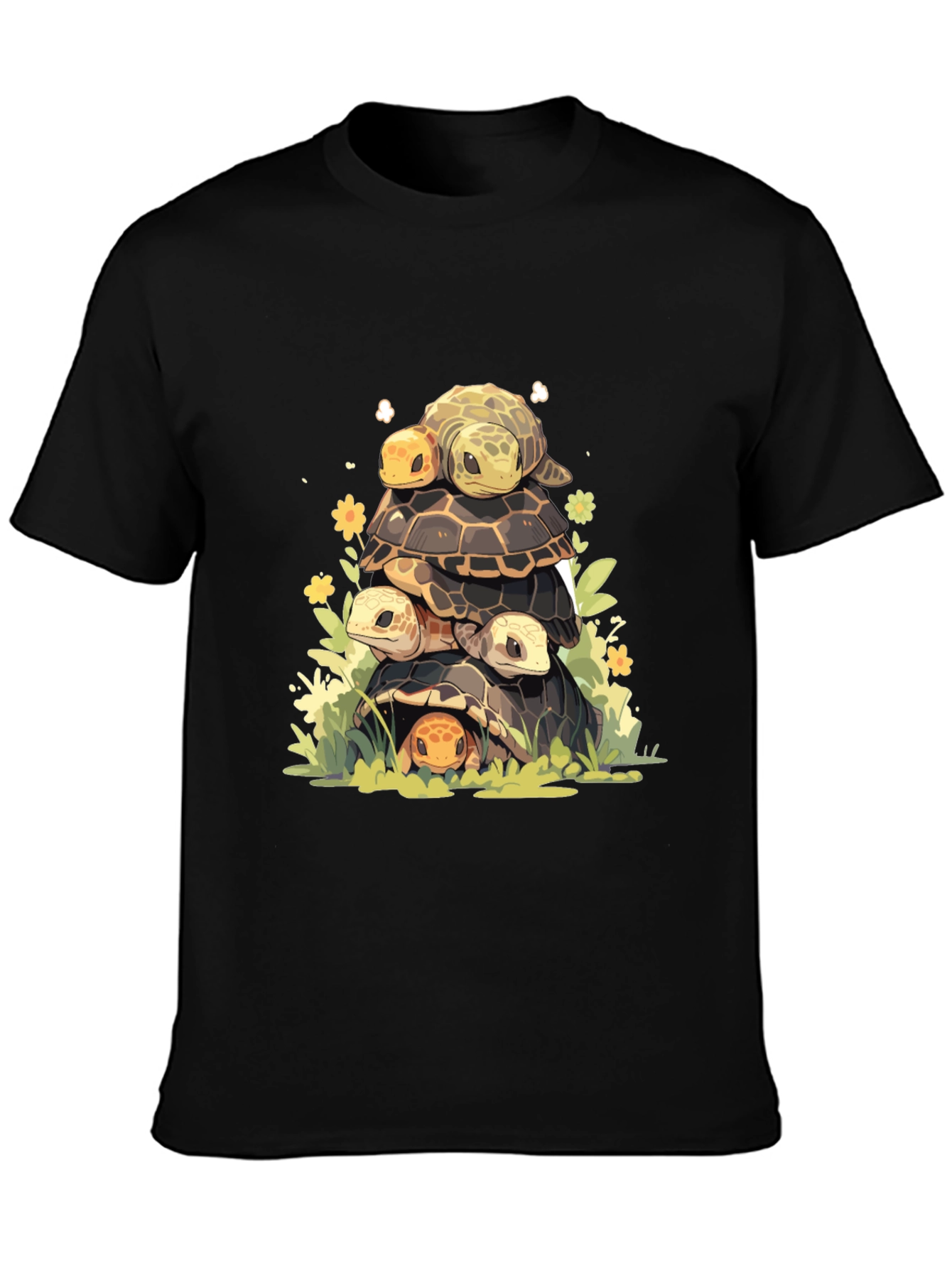 Black Turtle Tower Graphic Tee - Black view 3