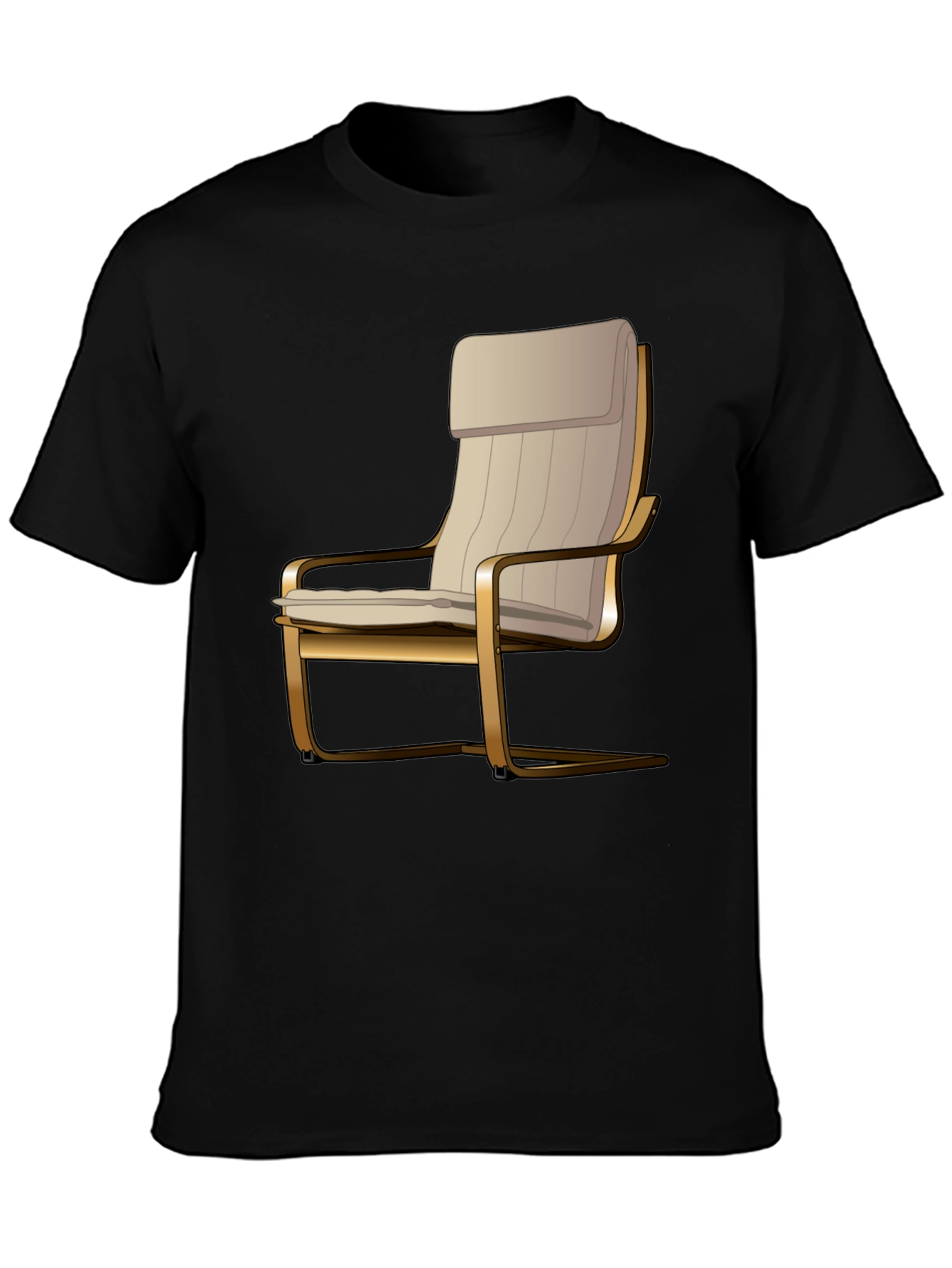 Black Modern Chair Graphic Tee - Stylish Comfort view 3