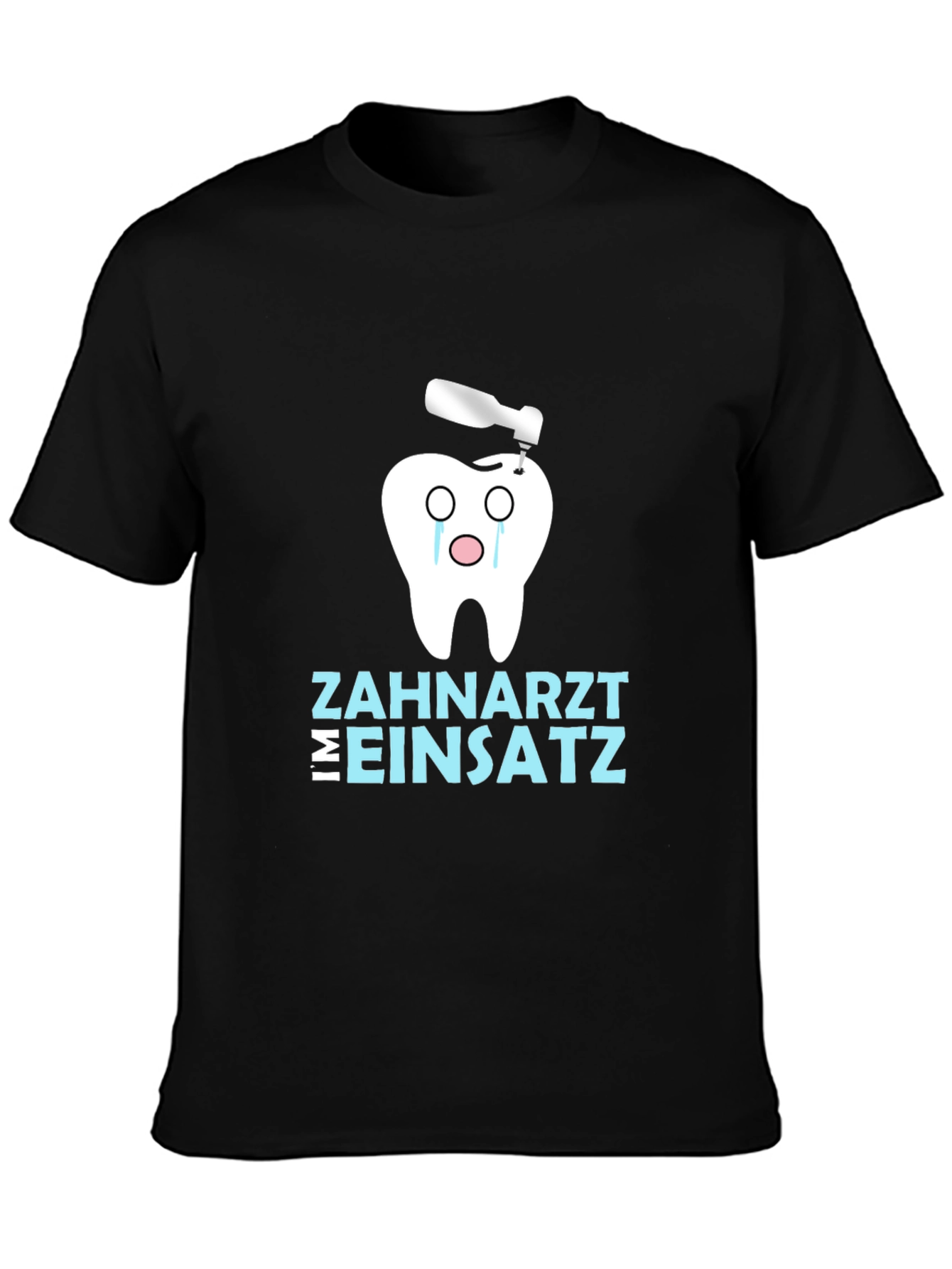 Black Zahnarzt Im Einsatz Graphic Tee - Black view 3