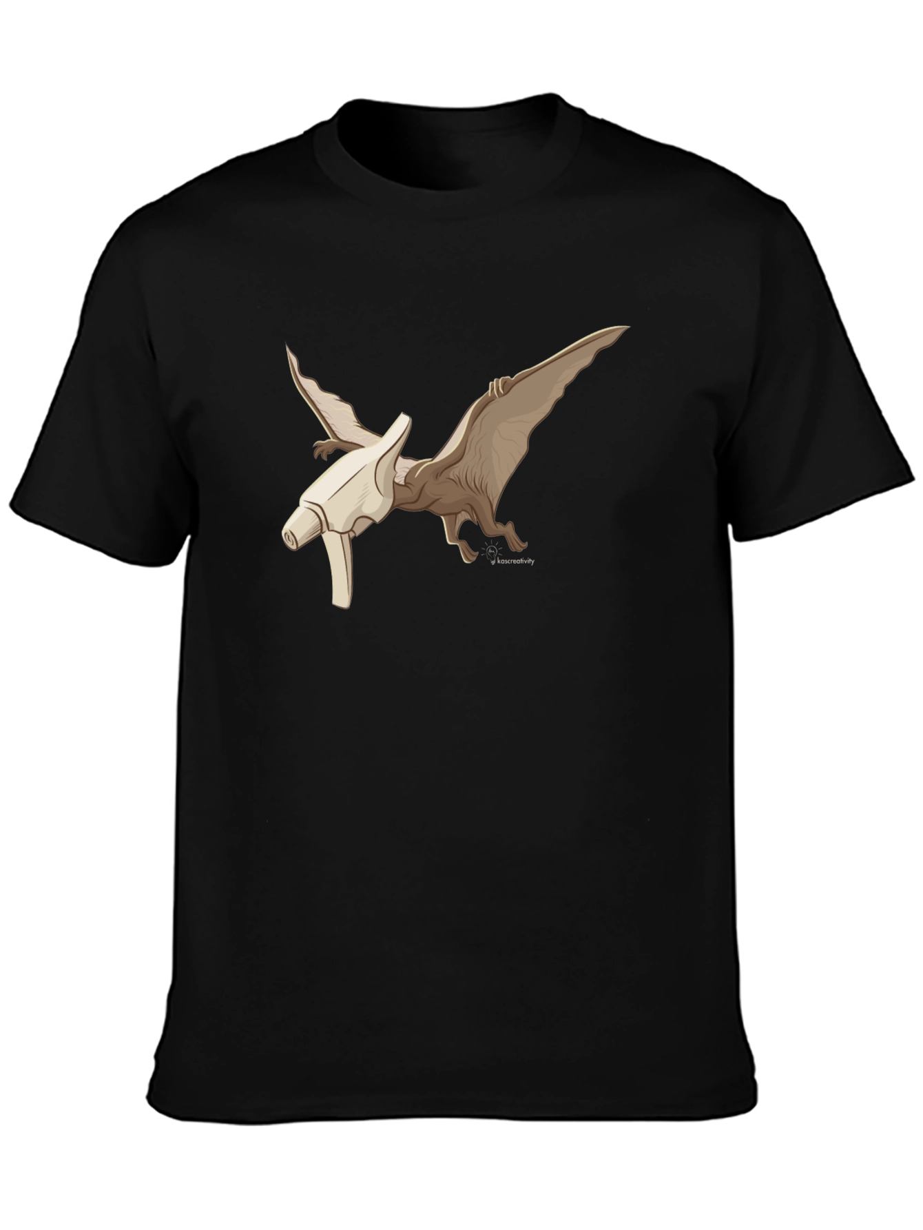 Black Pterodactyl Bone T-Shirt - Black Graphic Tee view 3