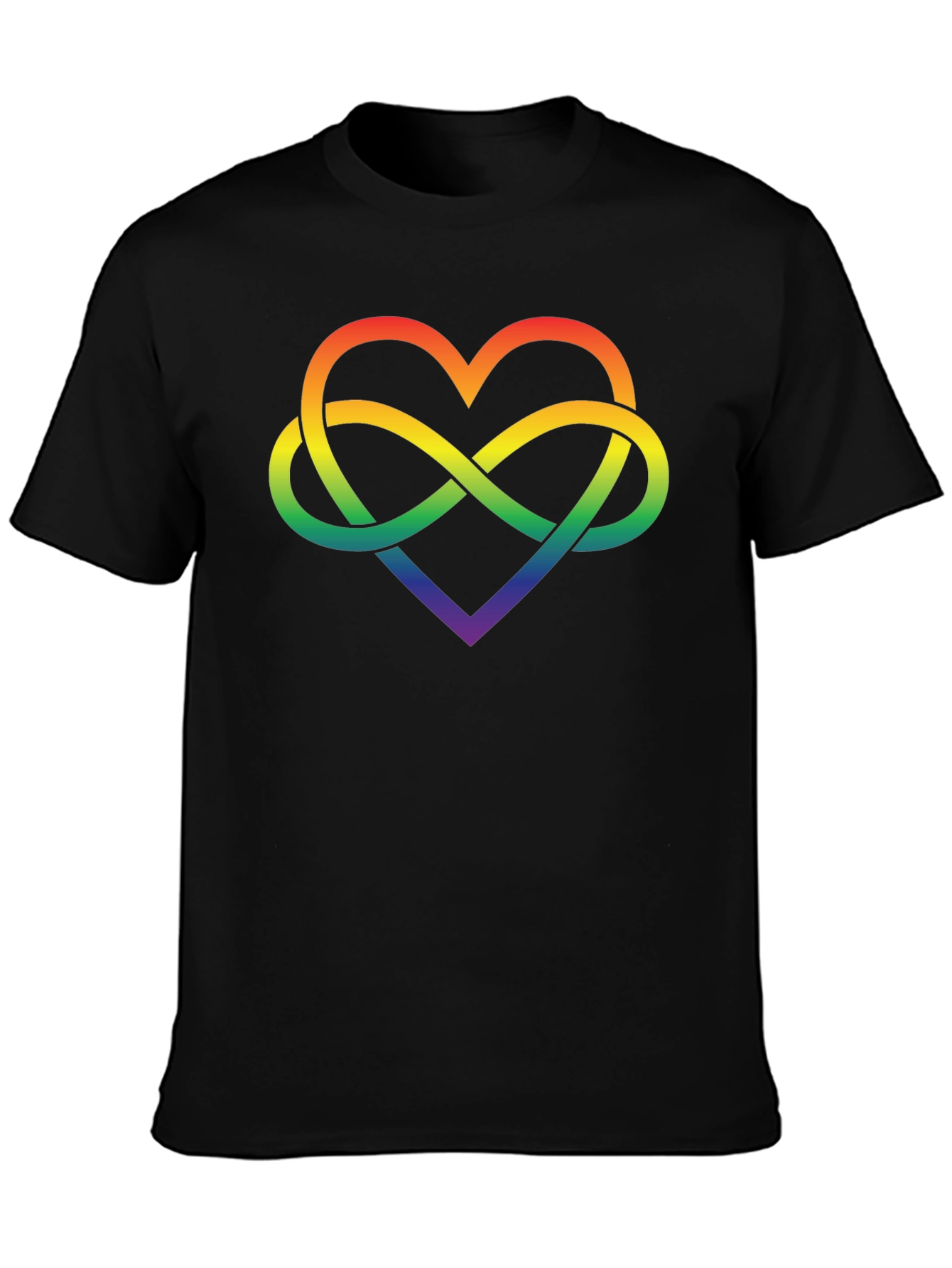 Black Rainbow Infinity Heart Graphic Tee view 3