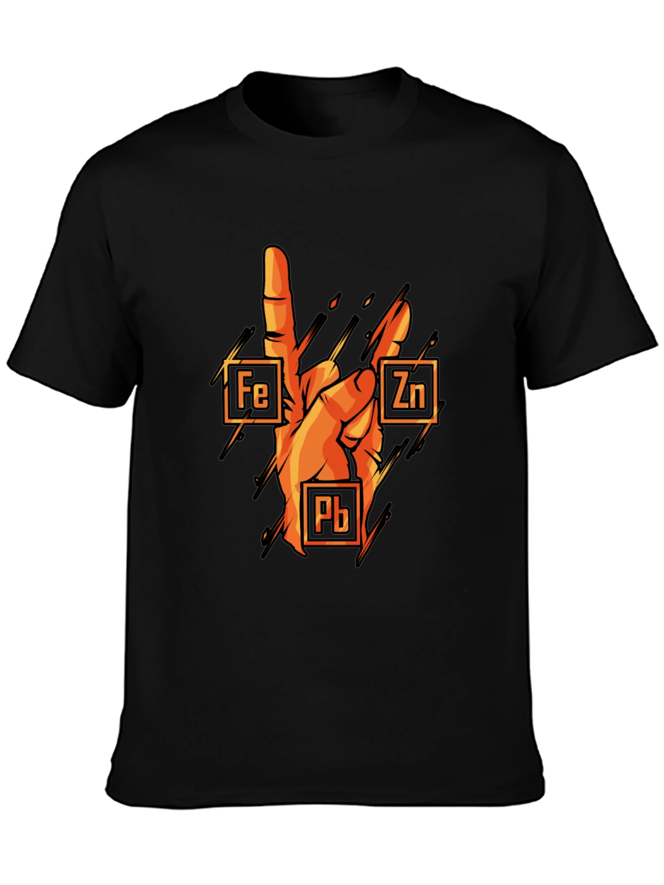 Black Rock On Chemistry T-Shirt: Iron, Zinc, Lead view 3
