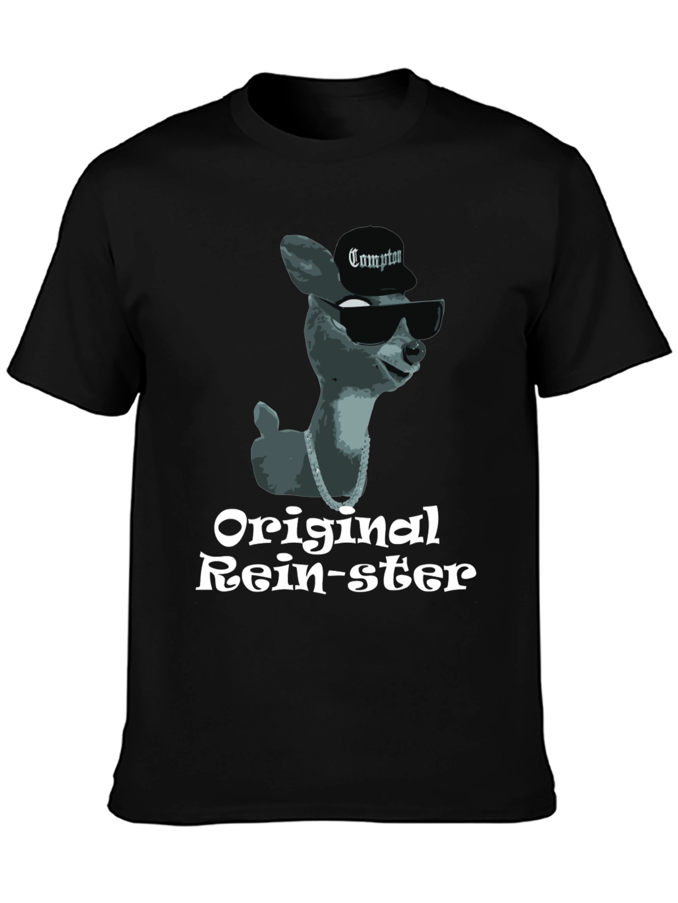 Black Original Rein-ster T-Shirt Compton Deer view 3