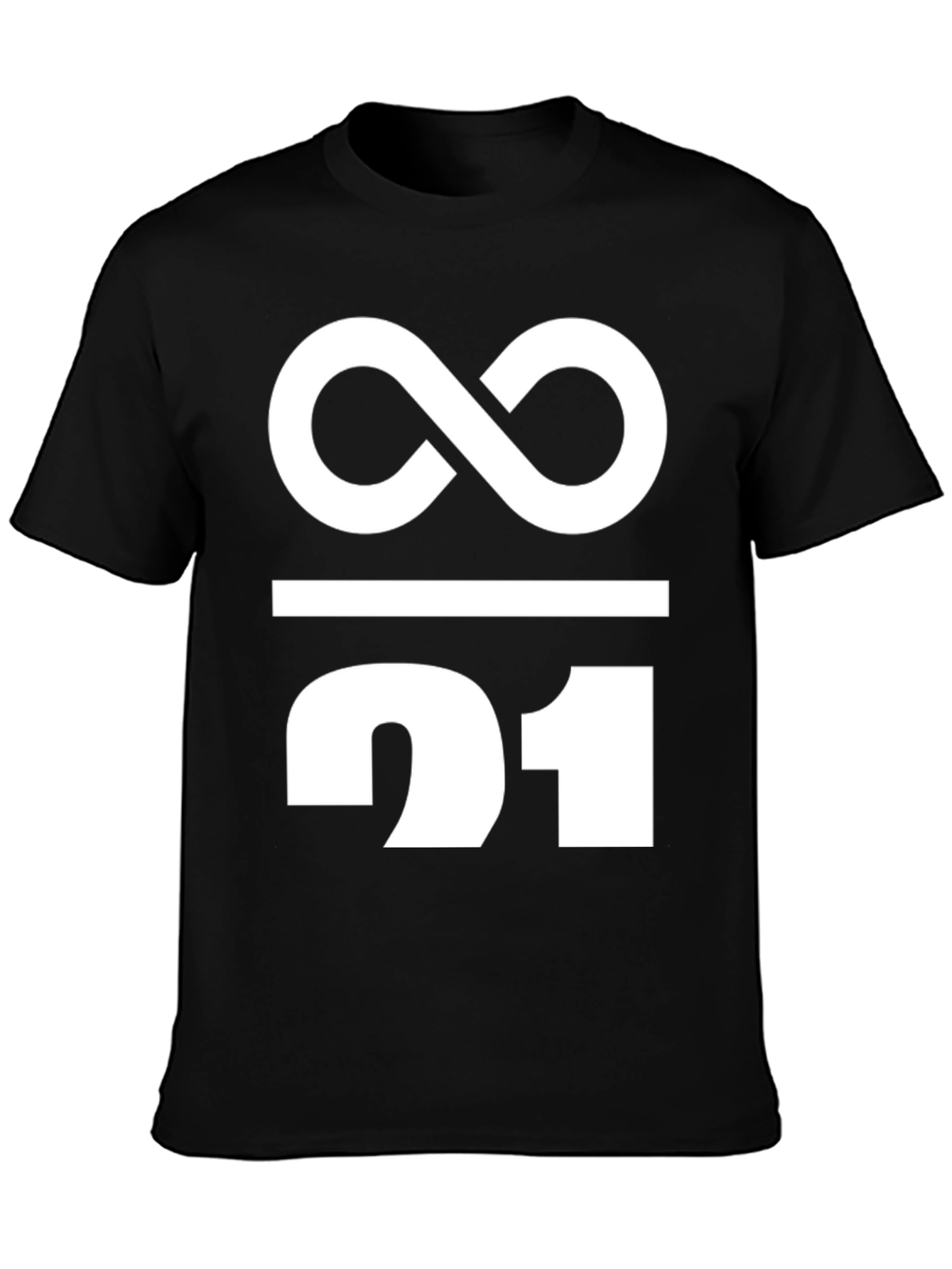 Black Infinity / 21 Graphic Tee - Black Cotton Blend view 3