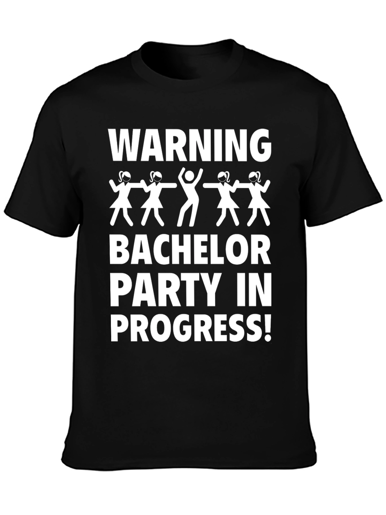 Black Bachelor Party Warning T-Shirt view 3