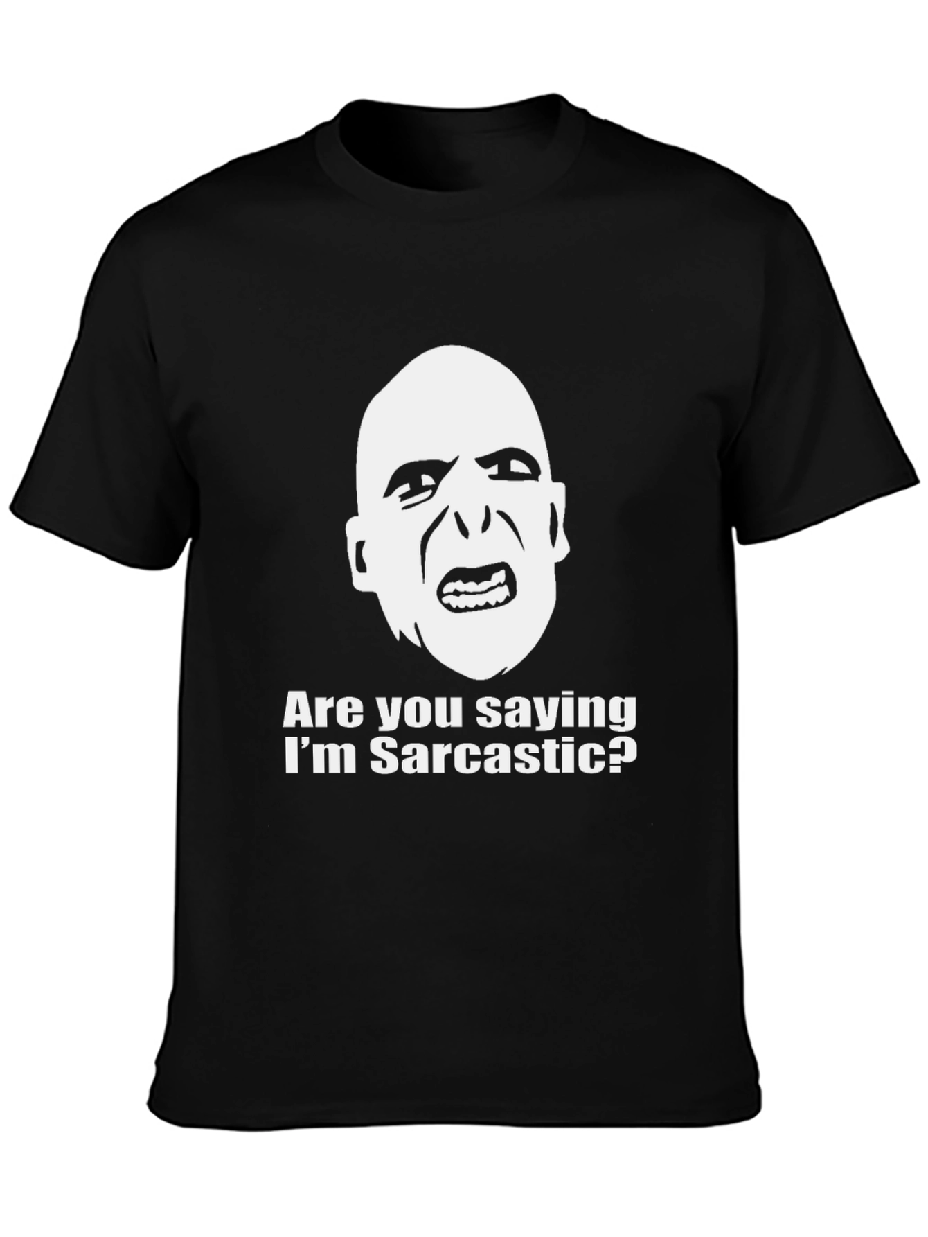 Black Sarcastic Voldemort Graphic T-Shirt view 3