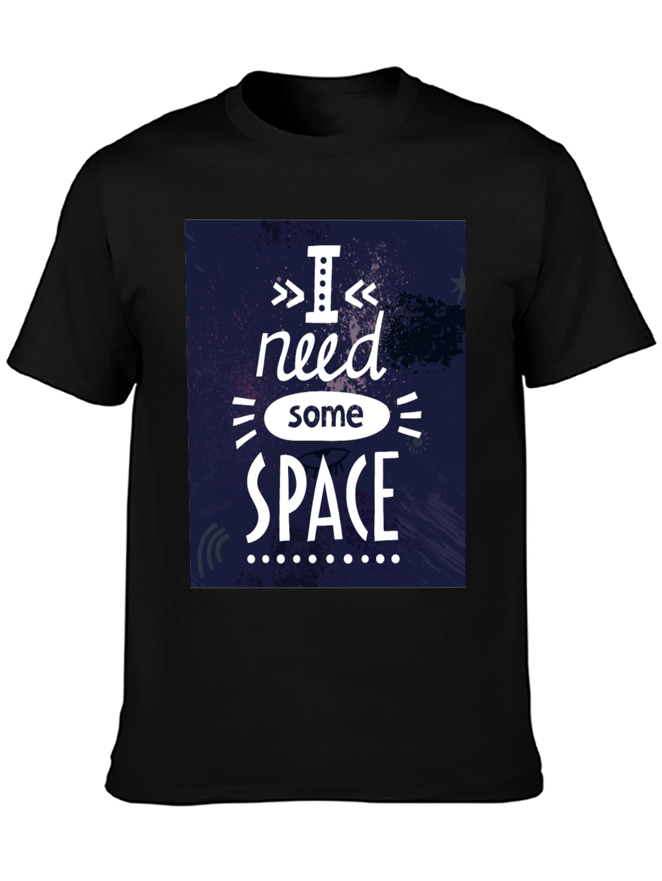 Black I Need Some Space Graphic T-Shirt - Black view 3