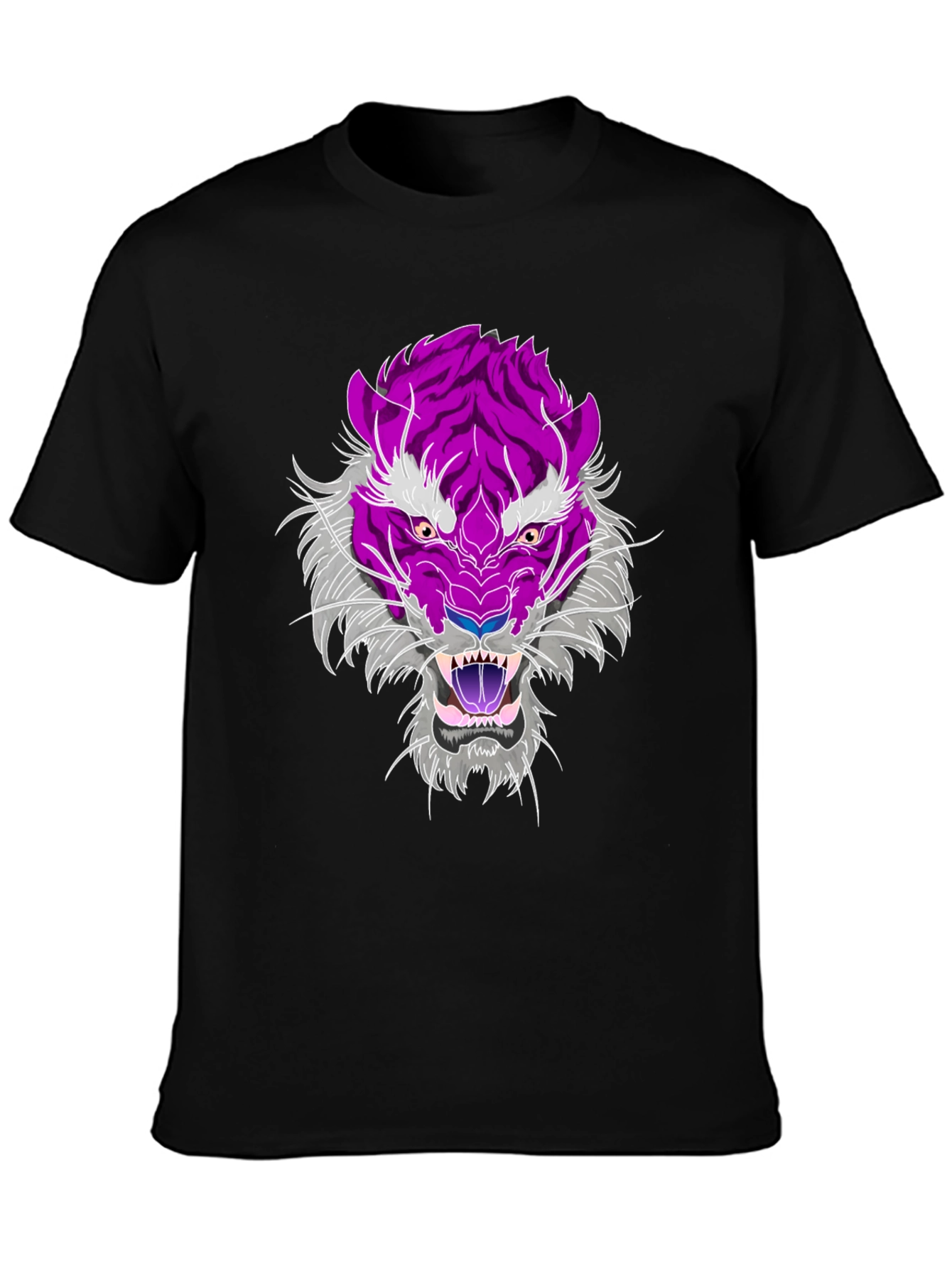 Black Tiger Graphic Tee - Black Cotton Blend view 3