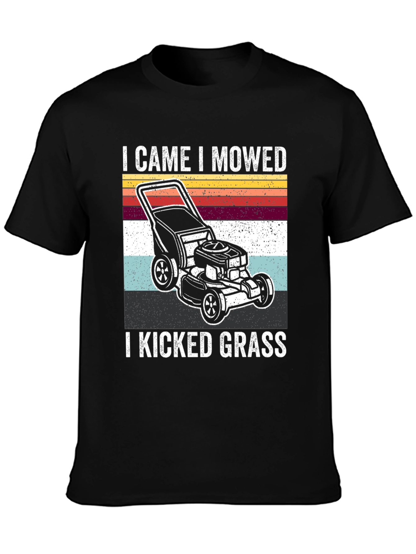 Black I Came I Mowed I Kicked Grass T-Shirt view 3