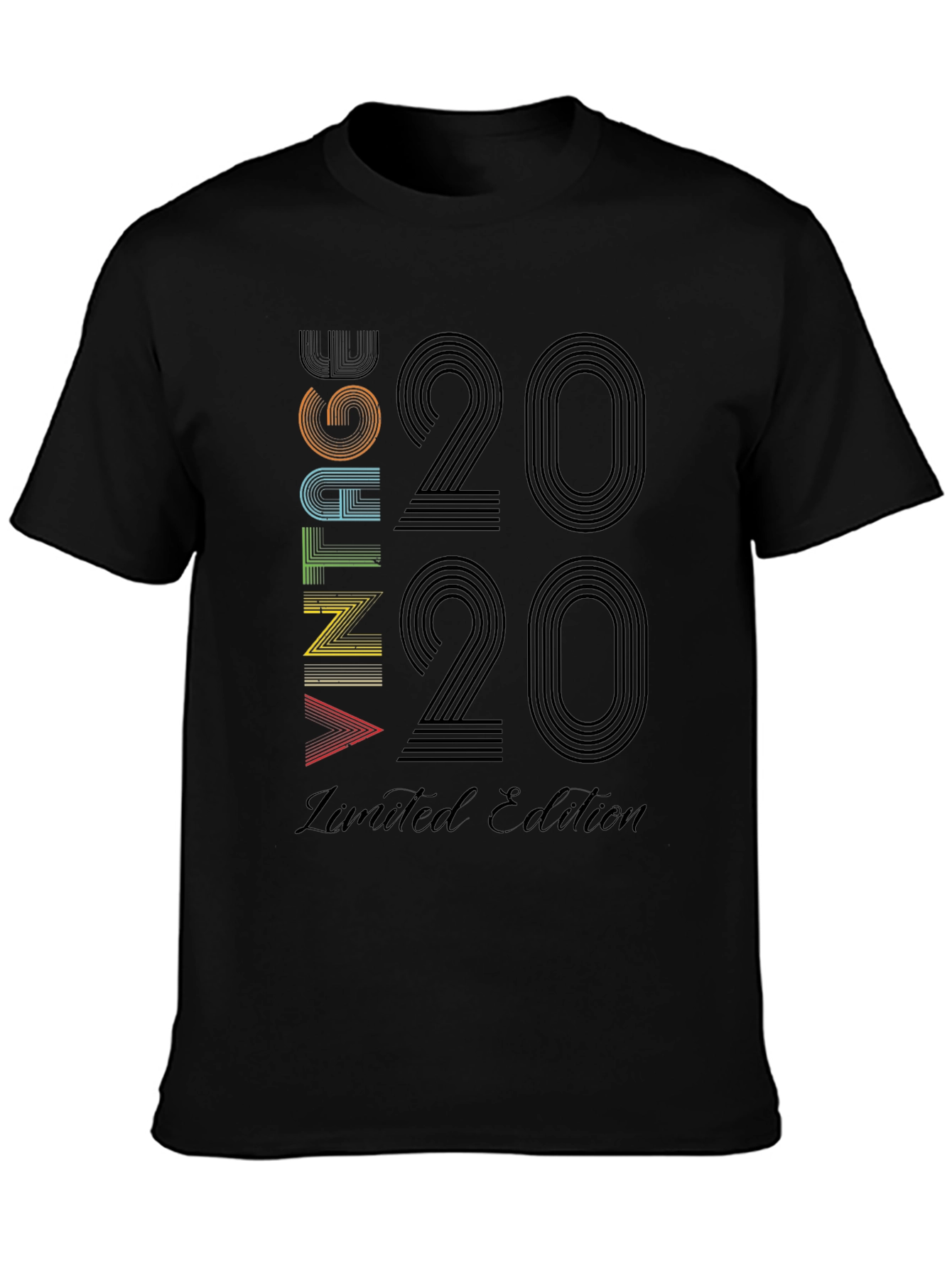 Black Vintage 2020 Limited Edition Graphic T-Shirt view 3
