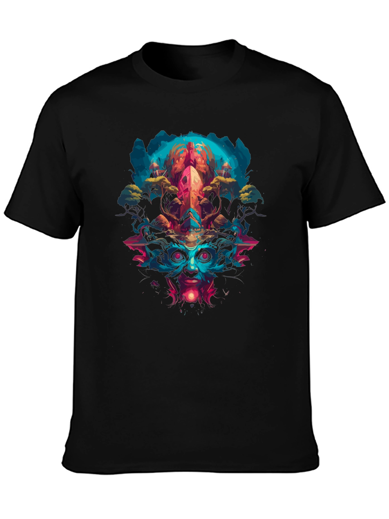 Black Mystic Creature Graphic Tee - Unique Design view 3