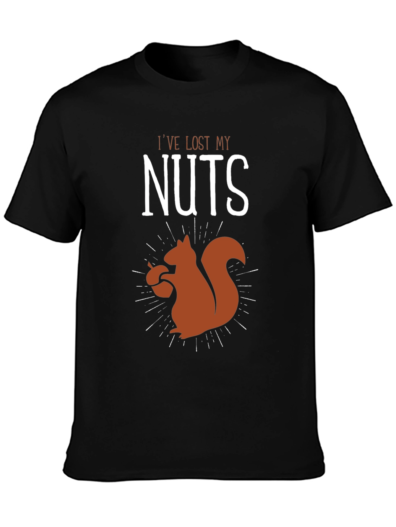 Black I've Lost My Nuts T-Shirt - Funny Squirrel Graphic Tee view 3