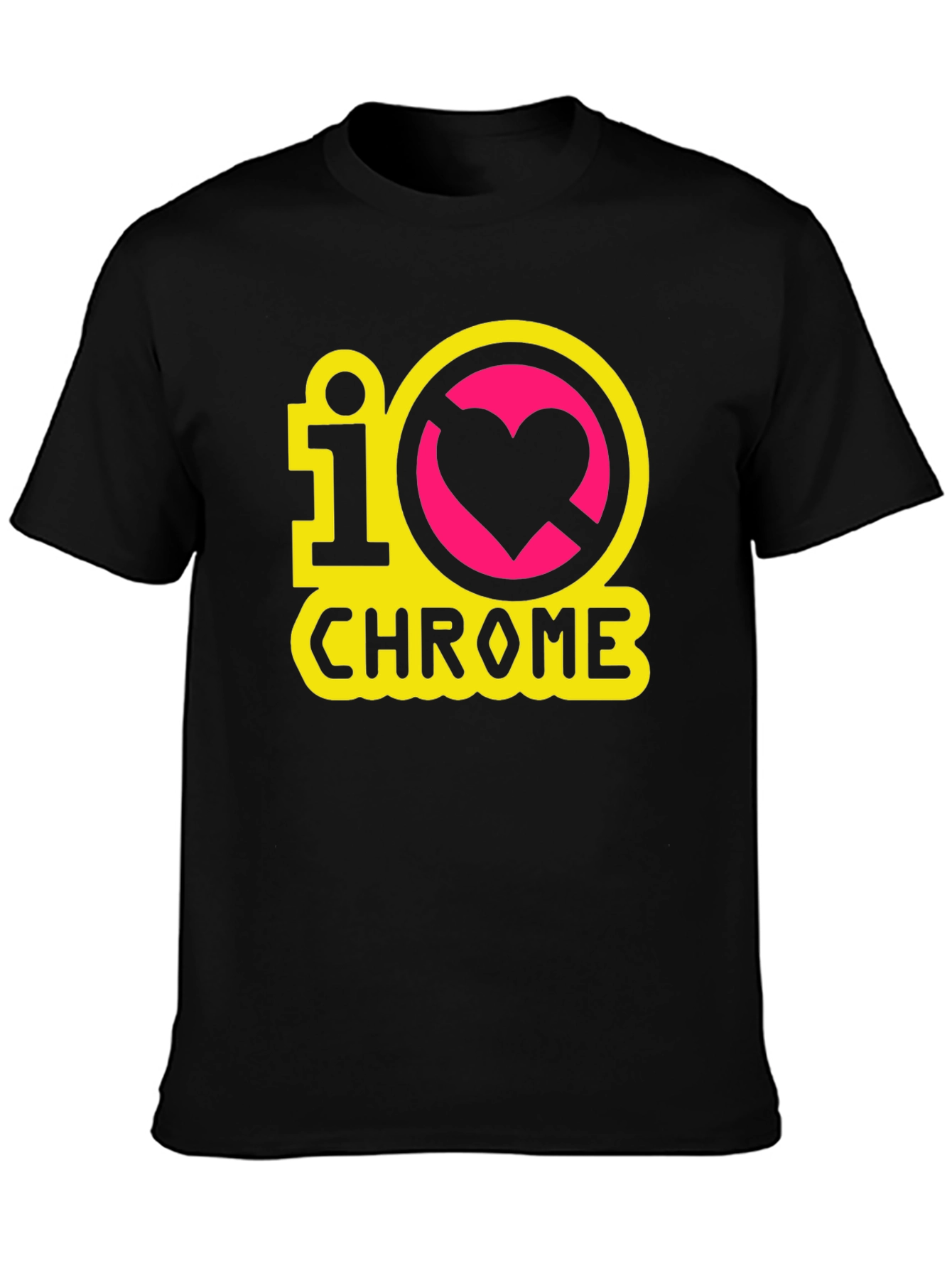 Black I Heart Chrome Black T-Shirt view 3