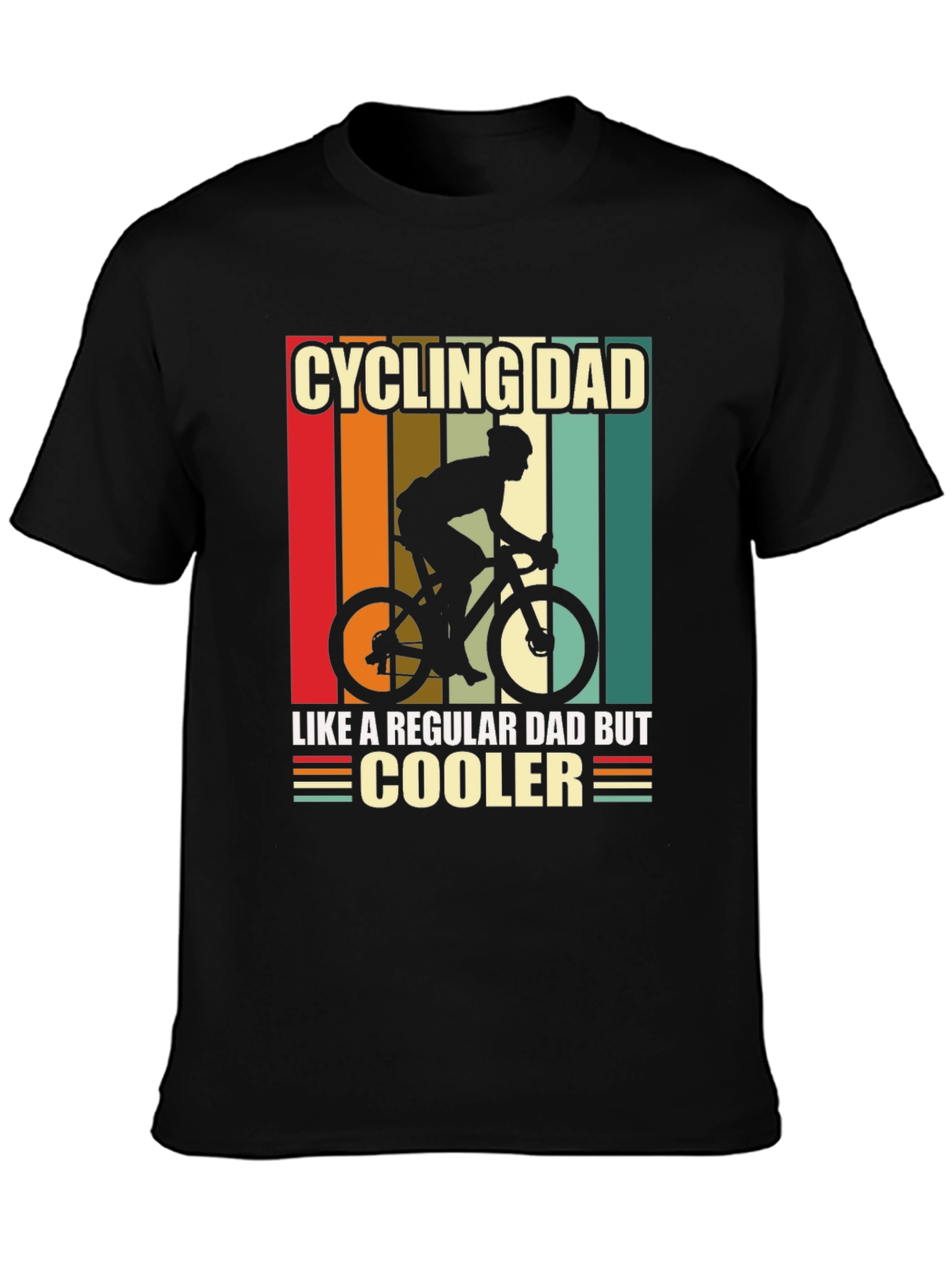 Black Cycling Dad T-Shirt - Like a Regular Dad But Cooler! view 3