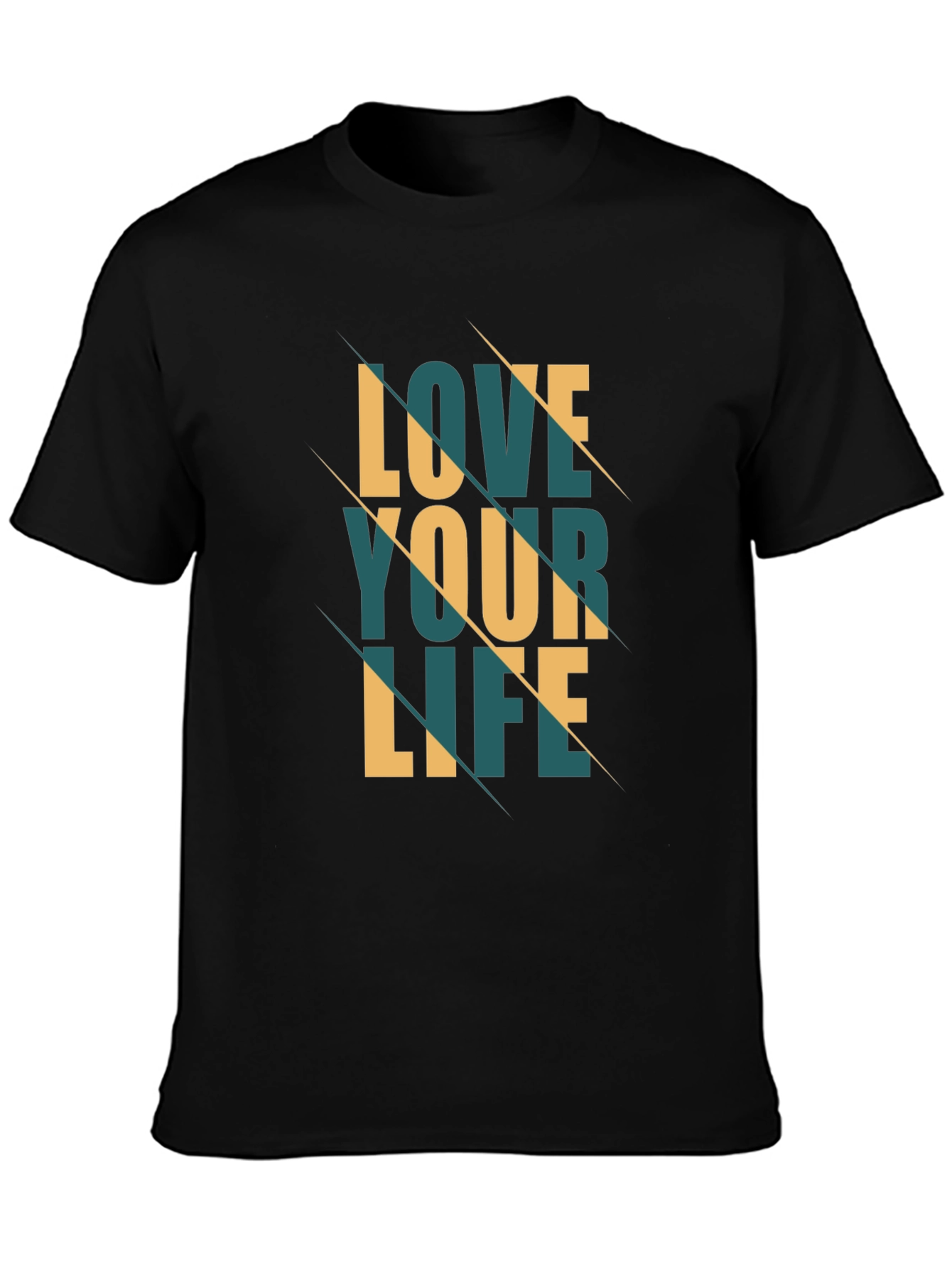 Black Love Your Life Graphic Tee - Stylish Black T-Shirt view 3