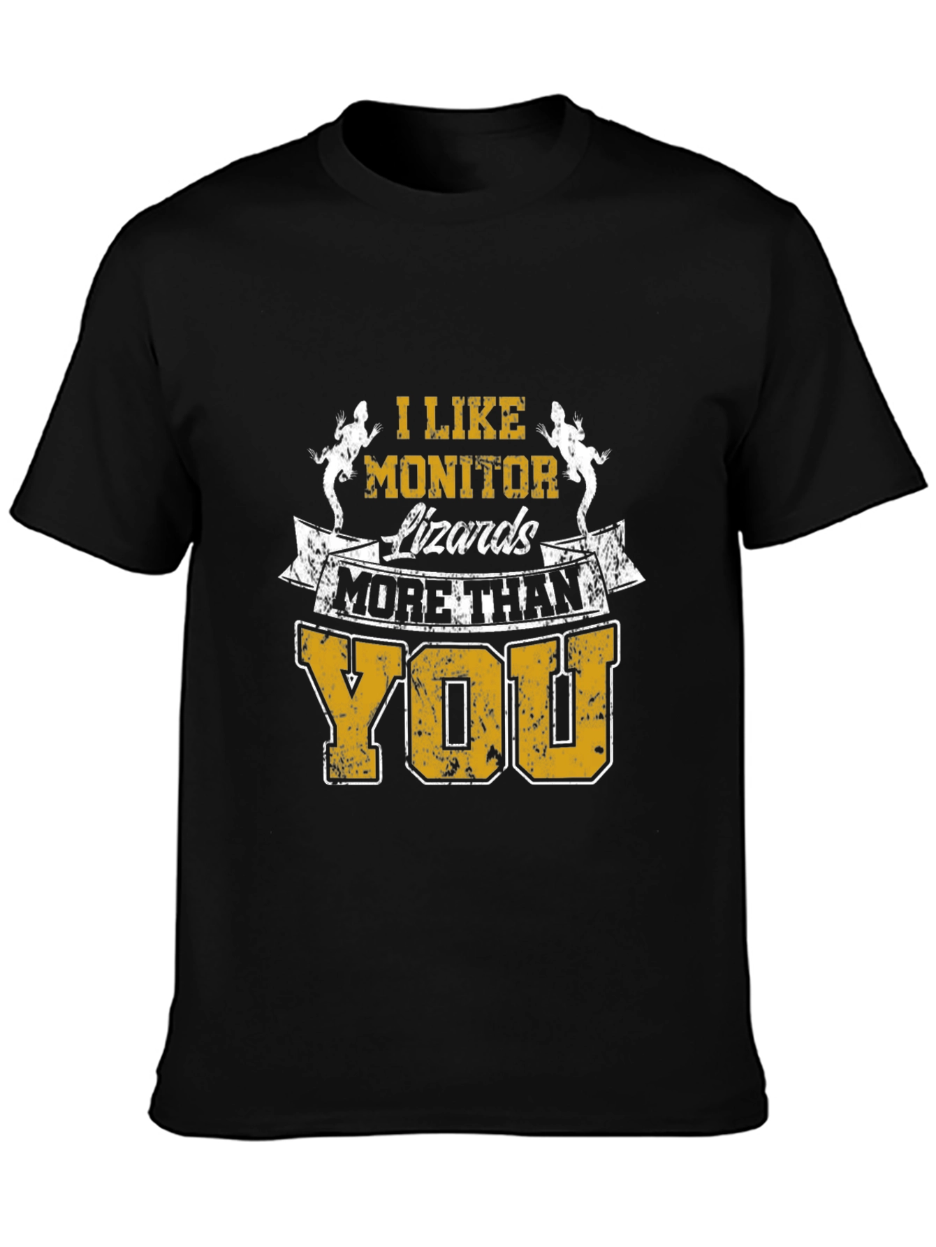 Black I Like Monitor Lizards More Than You T-Shirt view 3