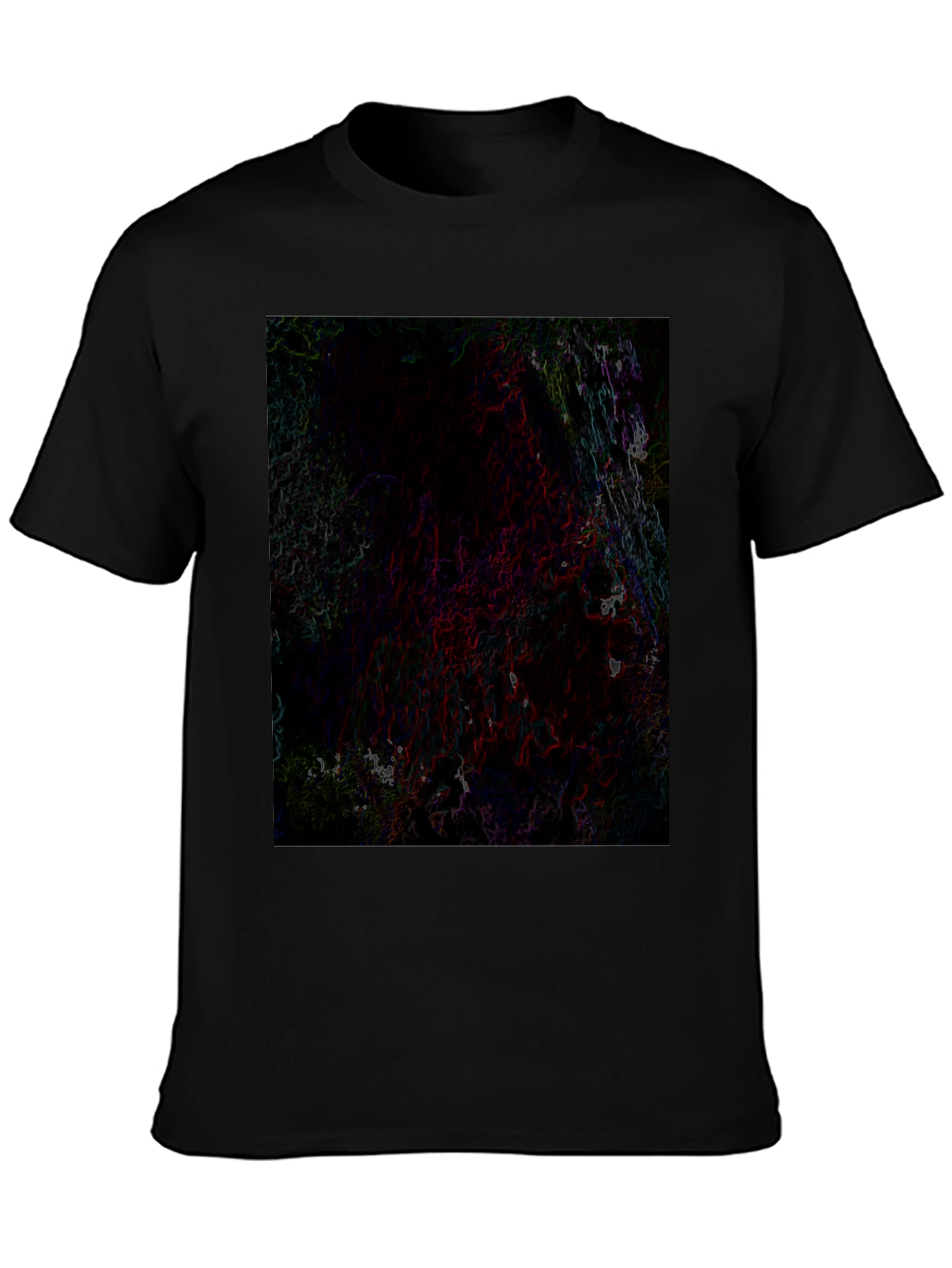 Black Abstract Graphic Black T-Shirt view 3