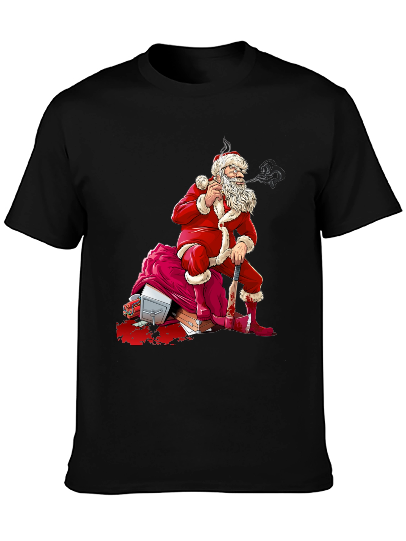 Bad Santa T-Shirt - Bloody Axe Christmas Tee - 3
