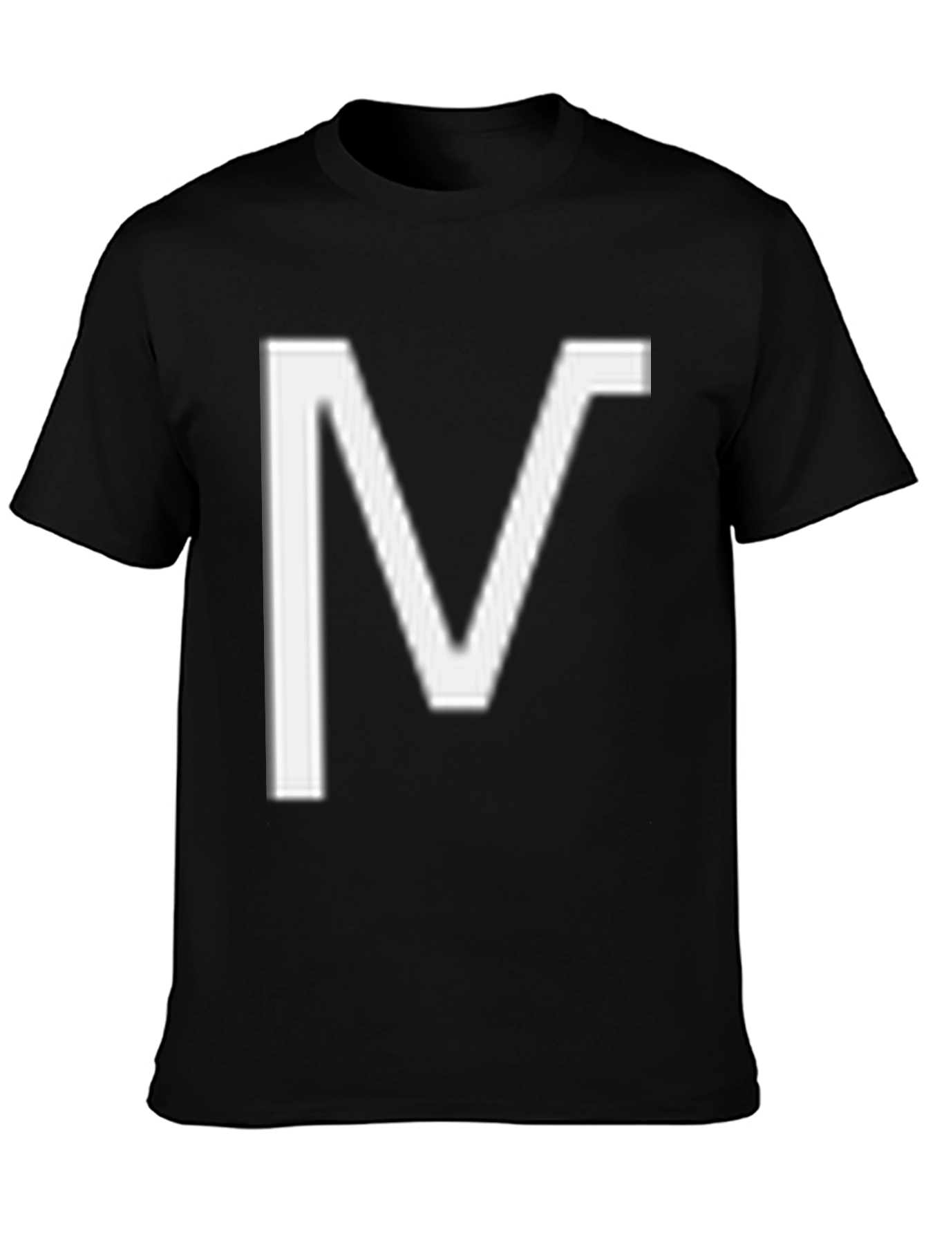 Black Bold "V" Graphic Tee - Black Cotton Blend view 3