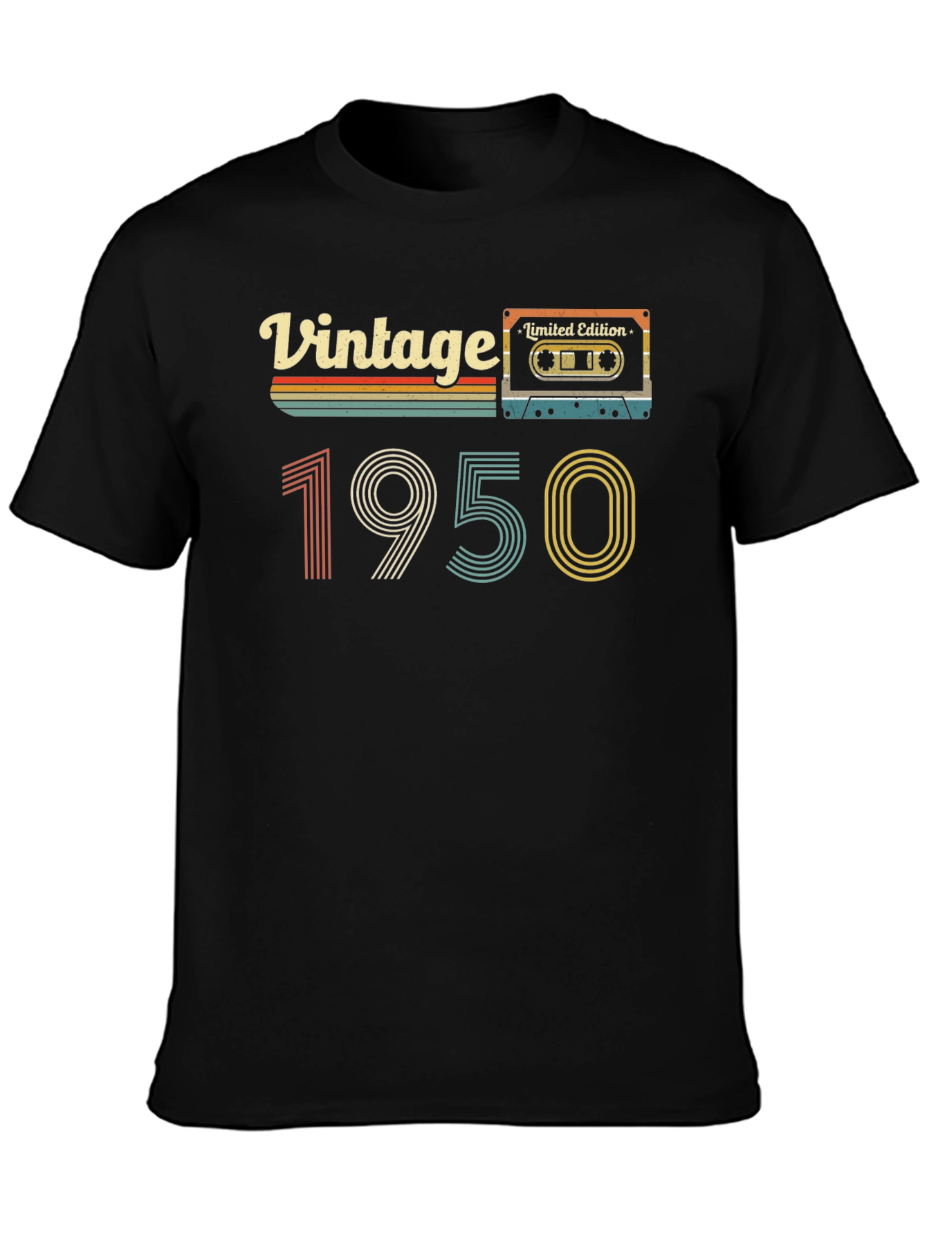 Black Vintage 1950 Limited Edition Cassette T-Shirt view 3