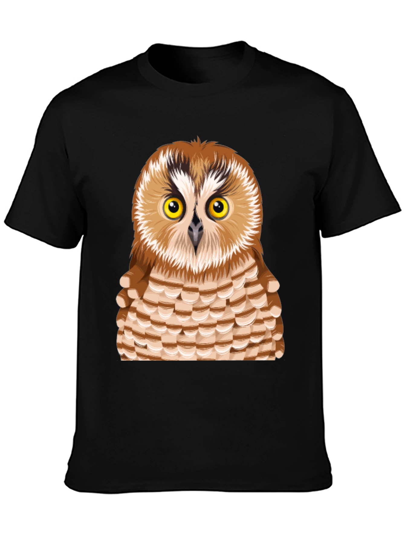 Black Owl Graphic Tee - Mens Black T-Shirt view 3