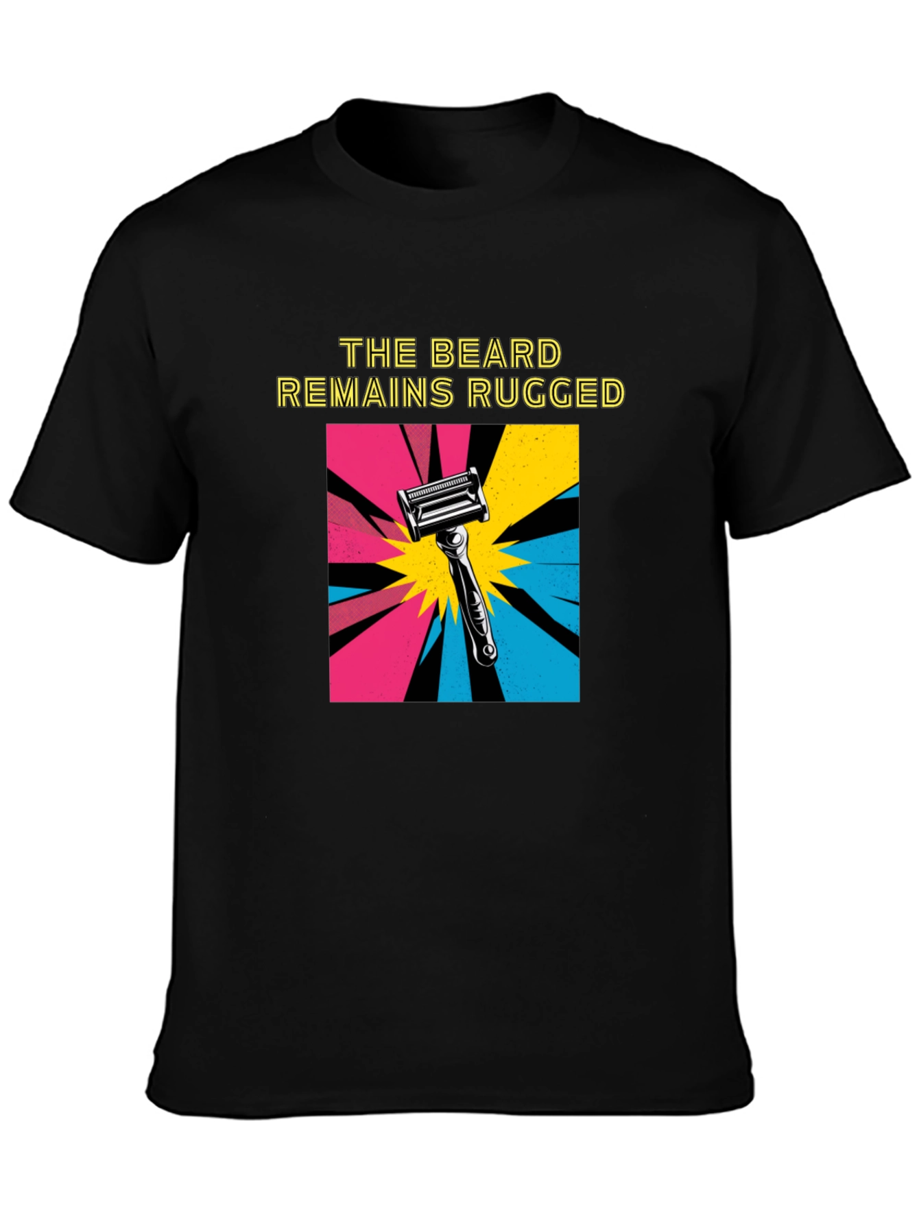 Black The Beard Remains Rugged T-Shirt - Black view 3