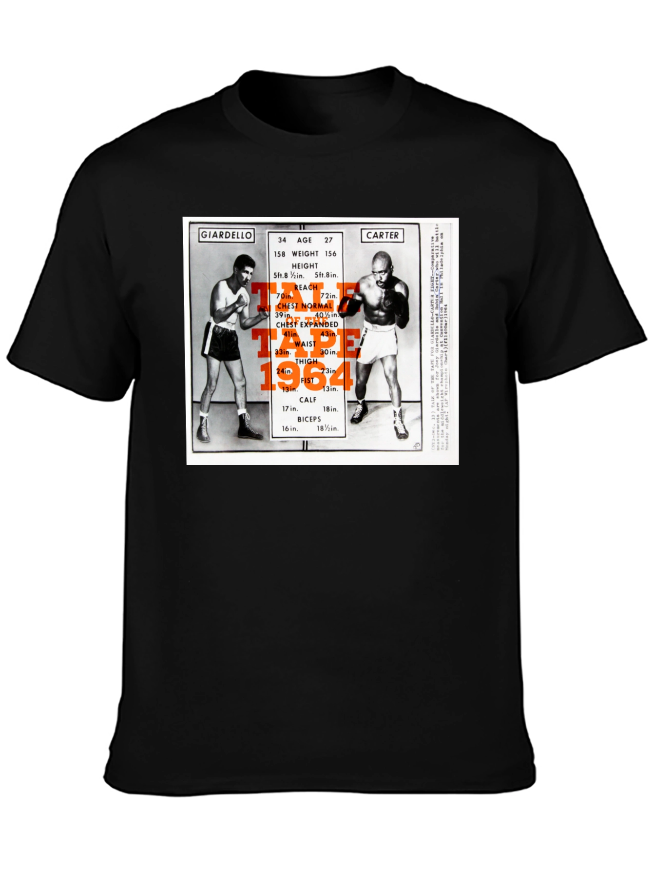 Black Giardello vs Carter Boxing T-Shirt view 3