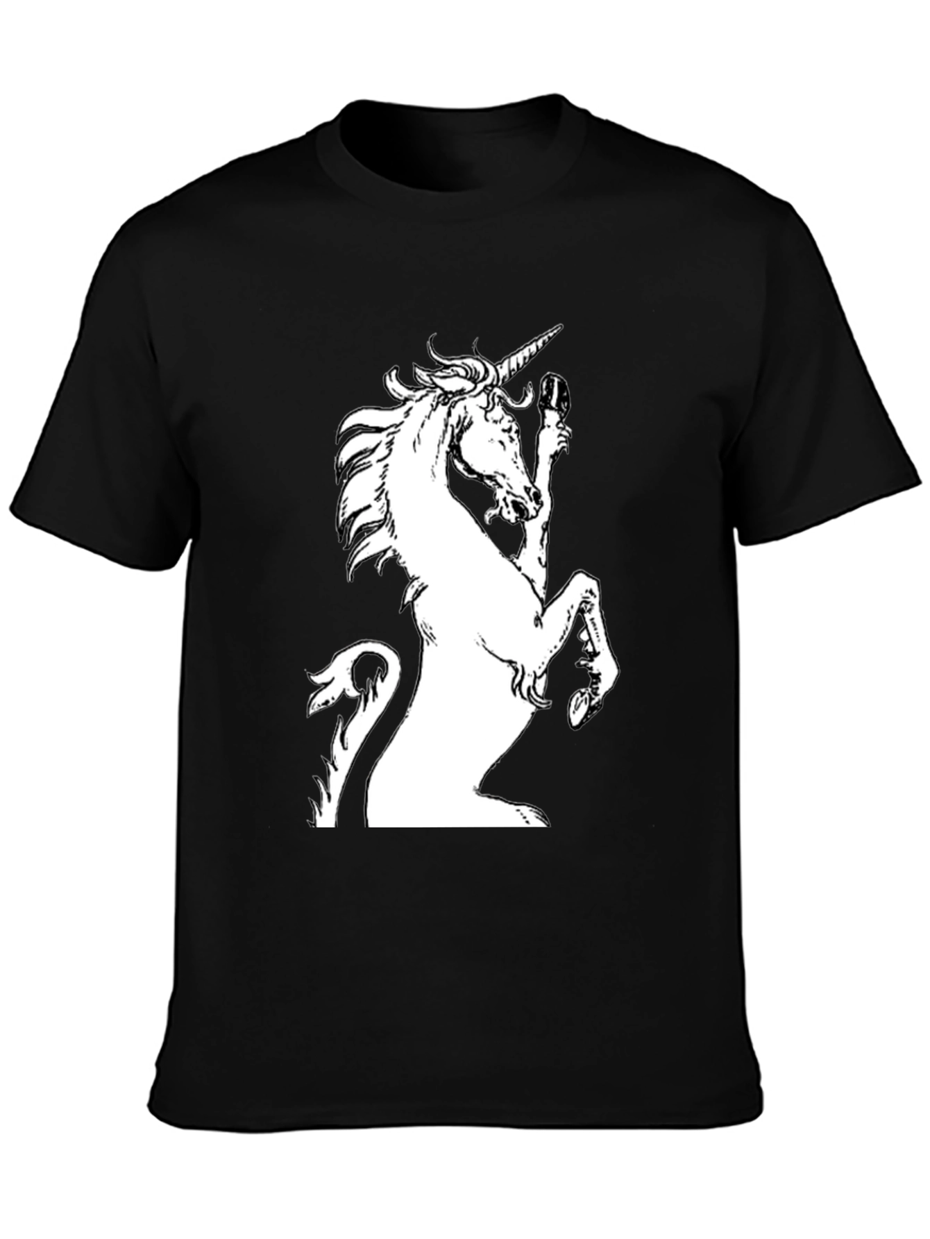 Black Unicorn Graphic Tee - Black Cotton Shirt view 3